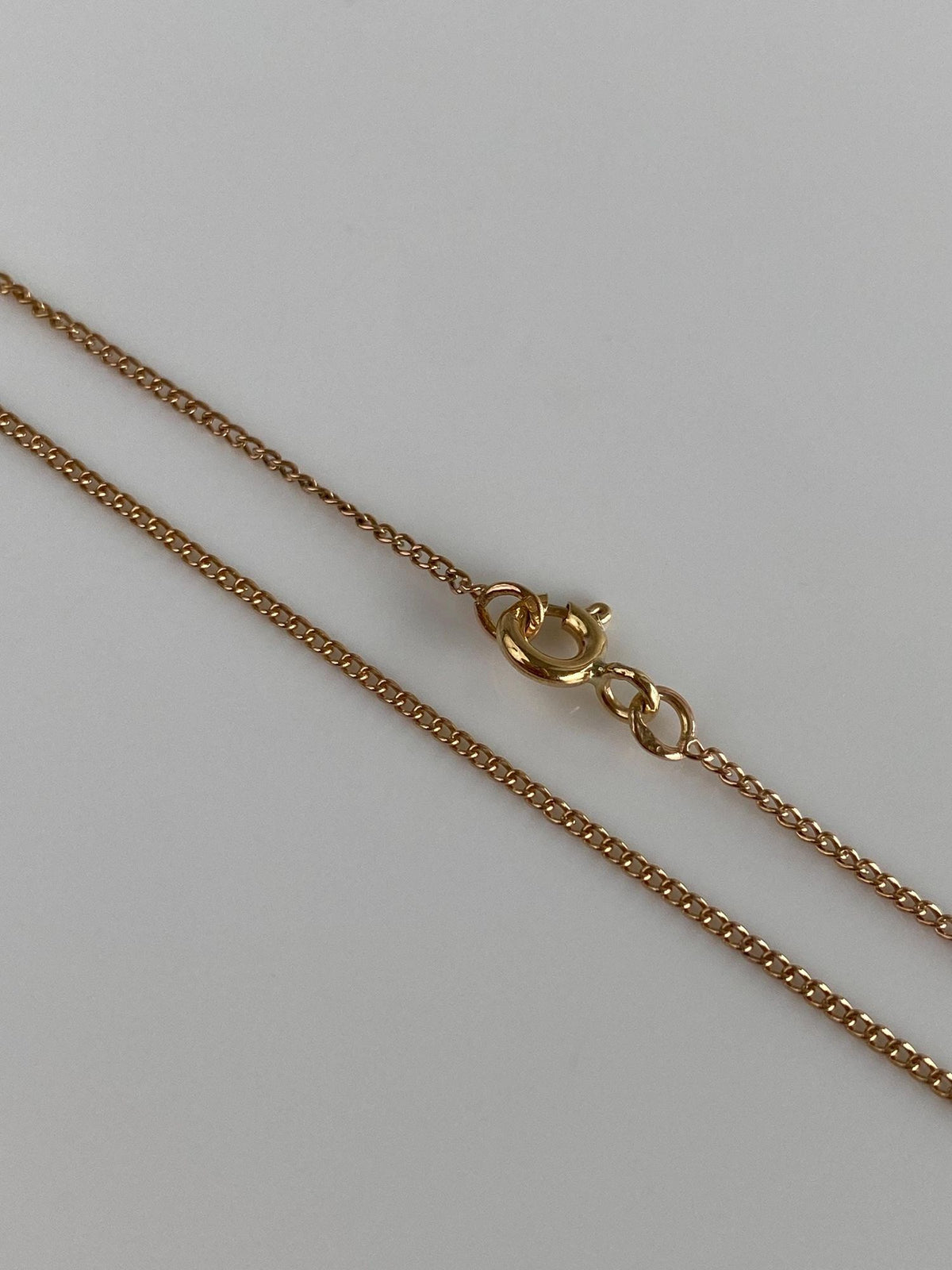 Vintage Solid 18k Yellow Gold Dainty Curb Chain Necklace - 19.75 inches