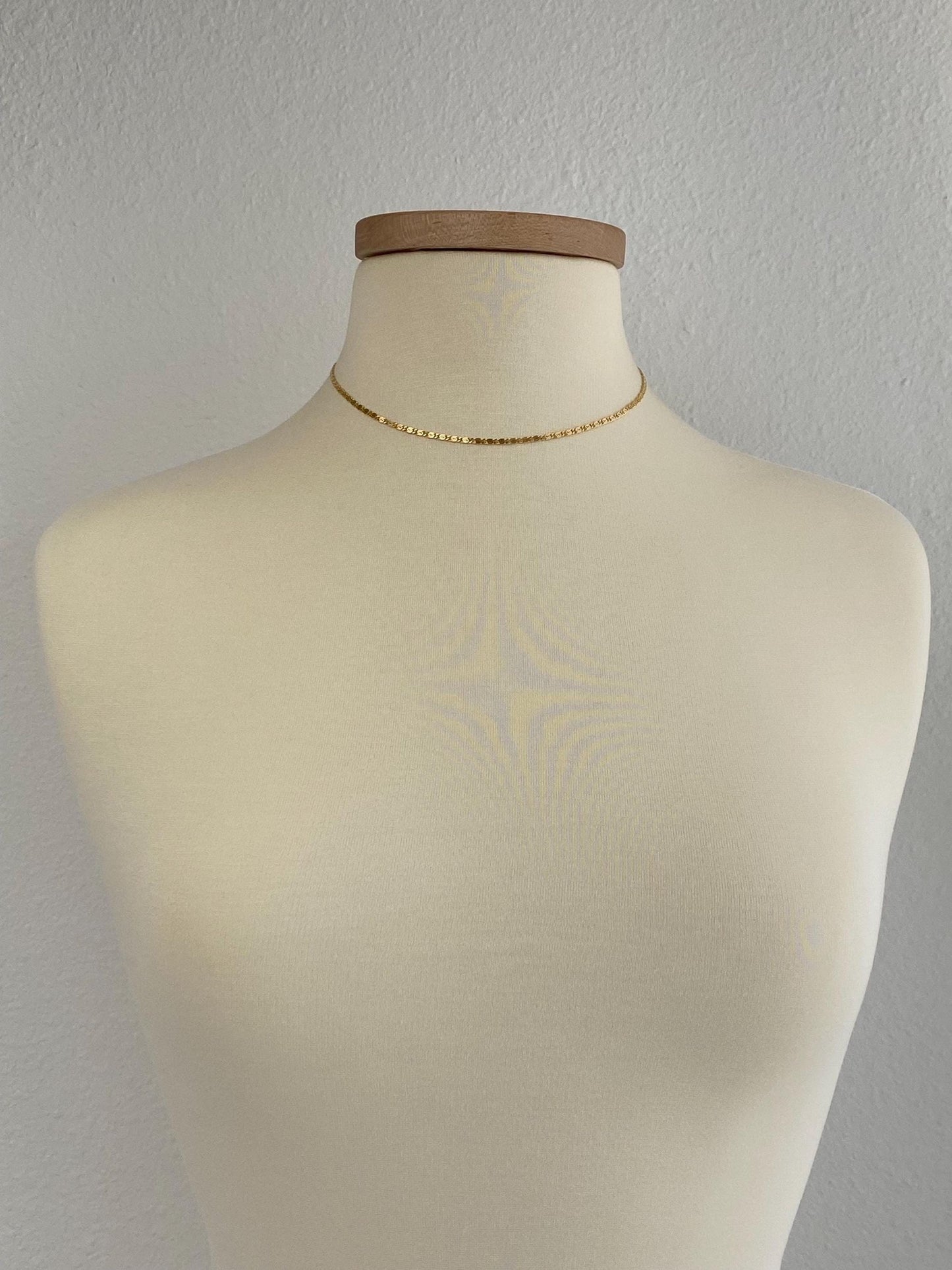 Vintage Solid 14k Yellow Gold Spiral Link Chain Necklace - 16 inches