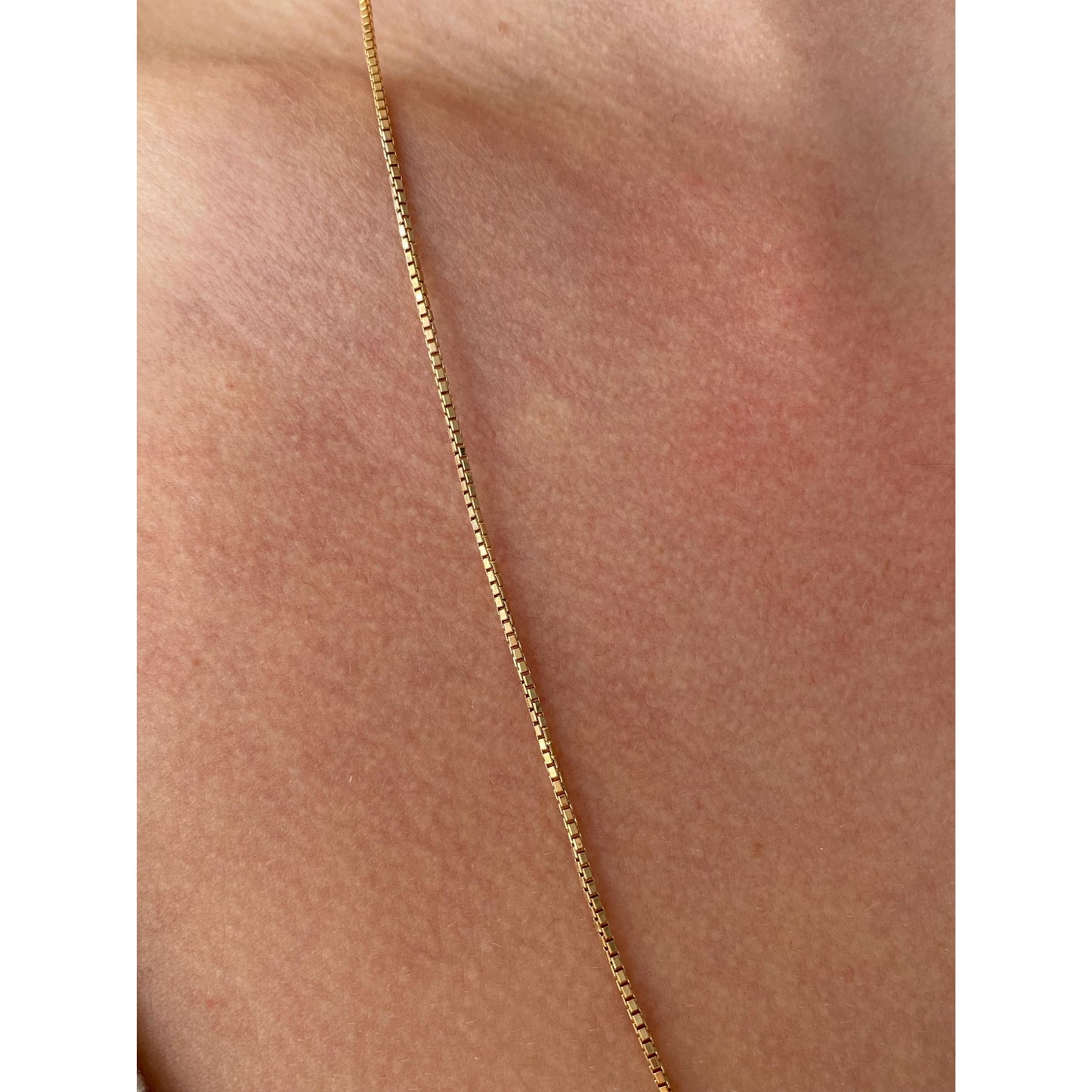 Vintage Solid 14k Yellow Gold Long Box Chain Necklace - 24.75 inches