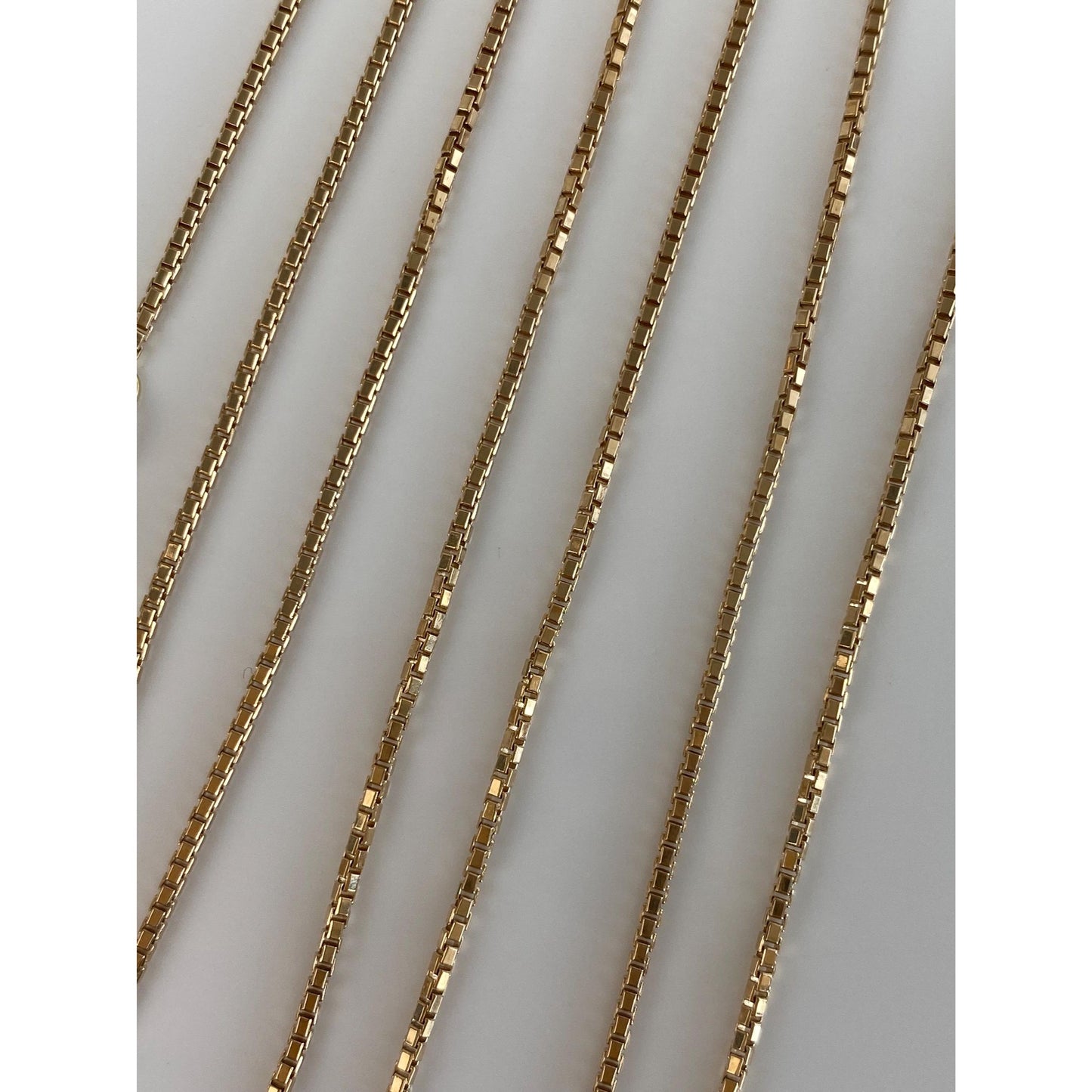 Vintage Solid 14k Yellow Gold Long Box Chain Necklace - 24.75 inches