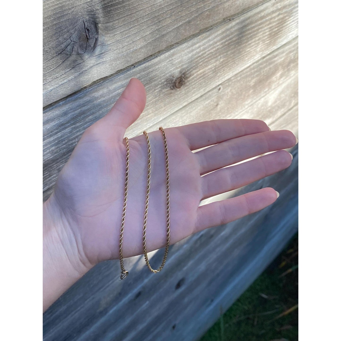 Vintage Solid 14k Yellow Gold Rope Chain Necklace - 27 inches