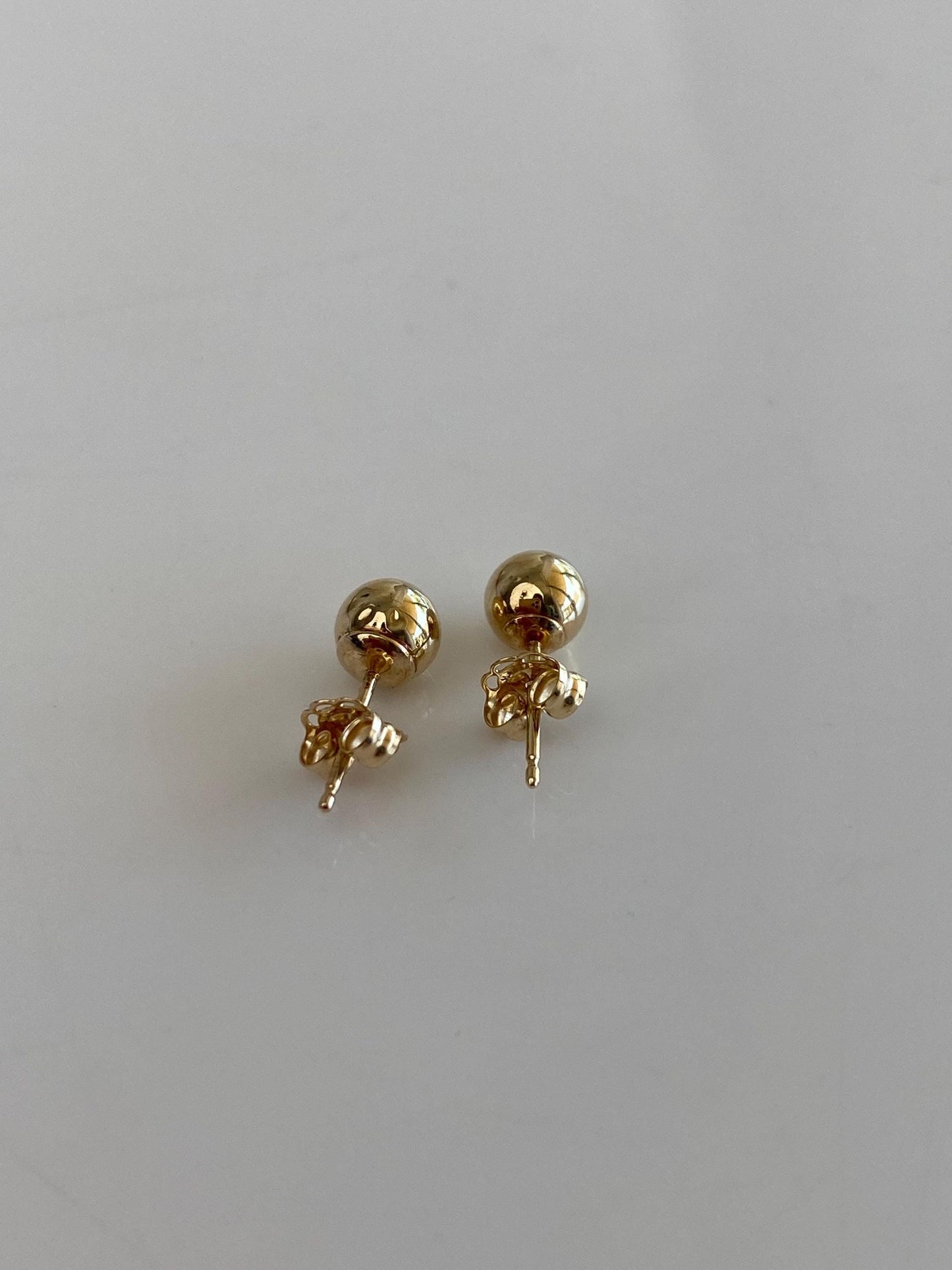 Vintage 14k Yellow Gold Ball Stud Earrings