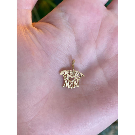 Vintage Solid 14k Yellow Gold Perfect Mom Charm