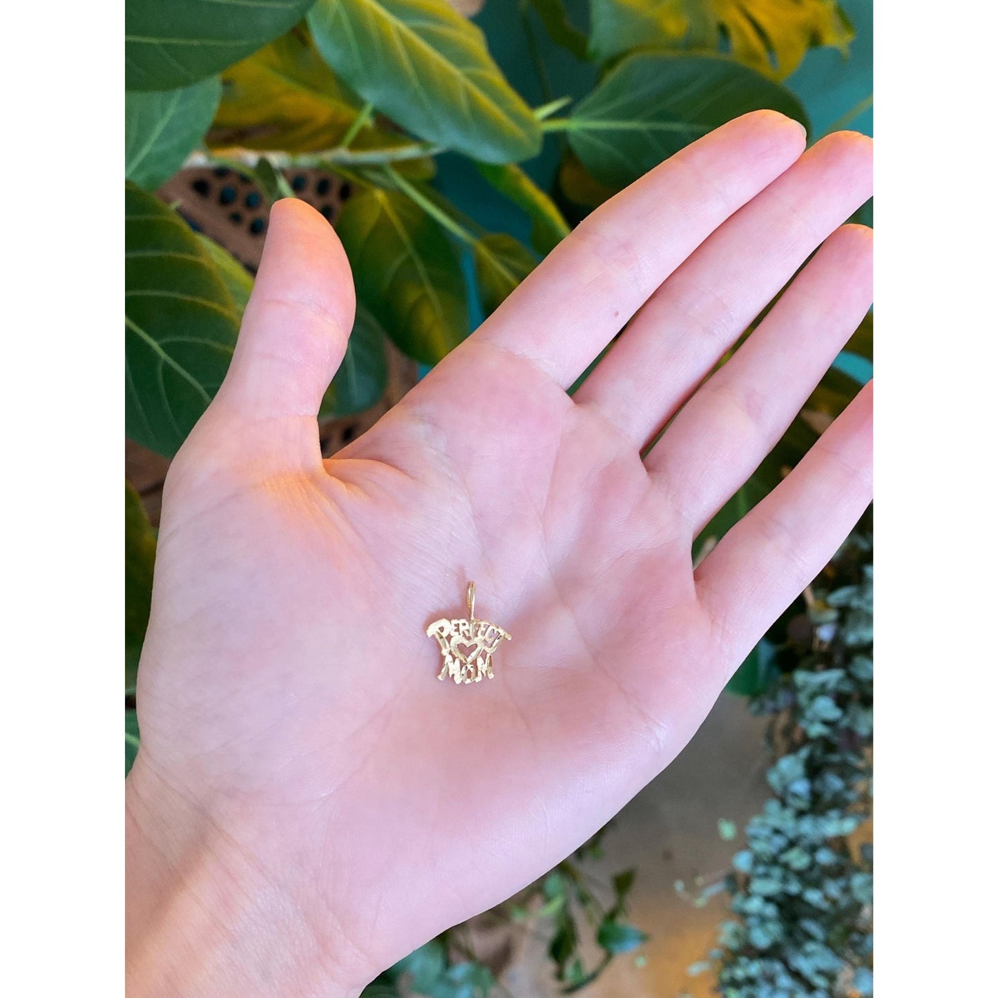 Vintage Solid 14k Yellow Gold Perfect Mom Charm