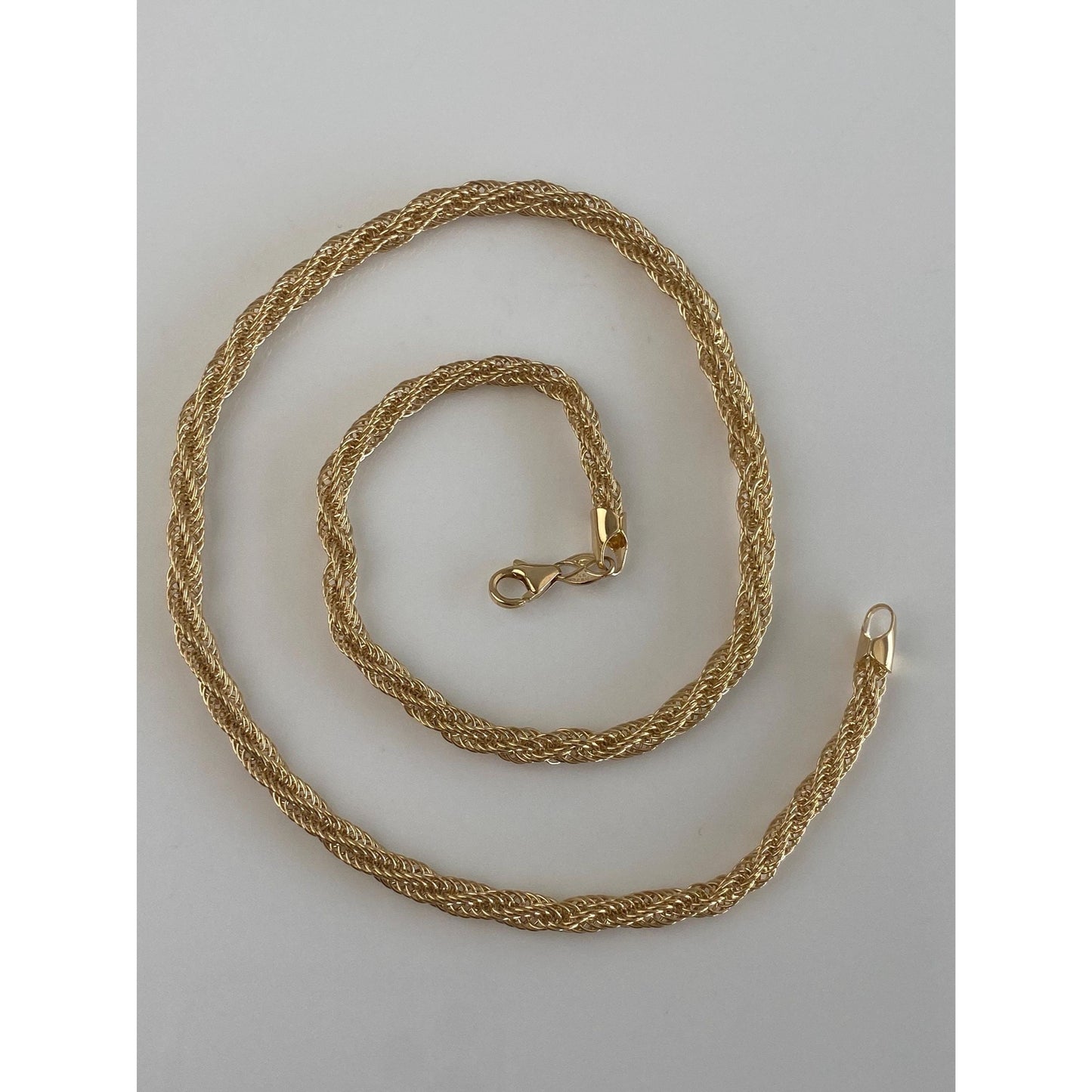 Vintage 14k Yellow Gold Woven Rope Chain Necklace - 18 inches