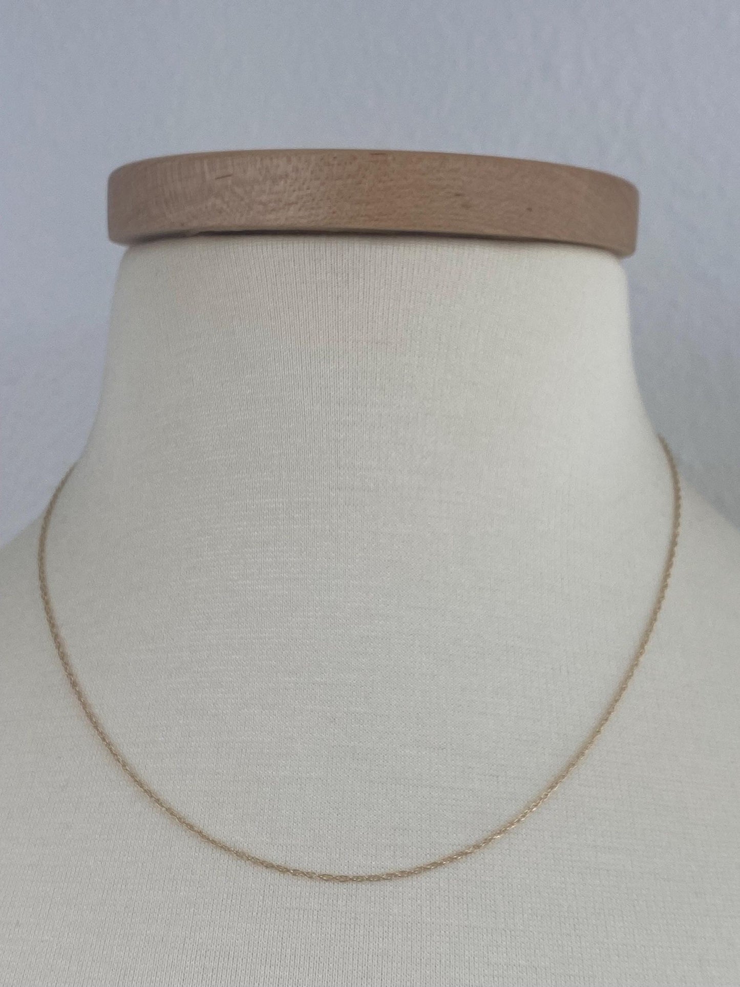 Vintage Solid 14k Yellow Gold Dainty Chain Necklace - 18 inches