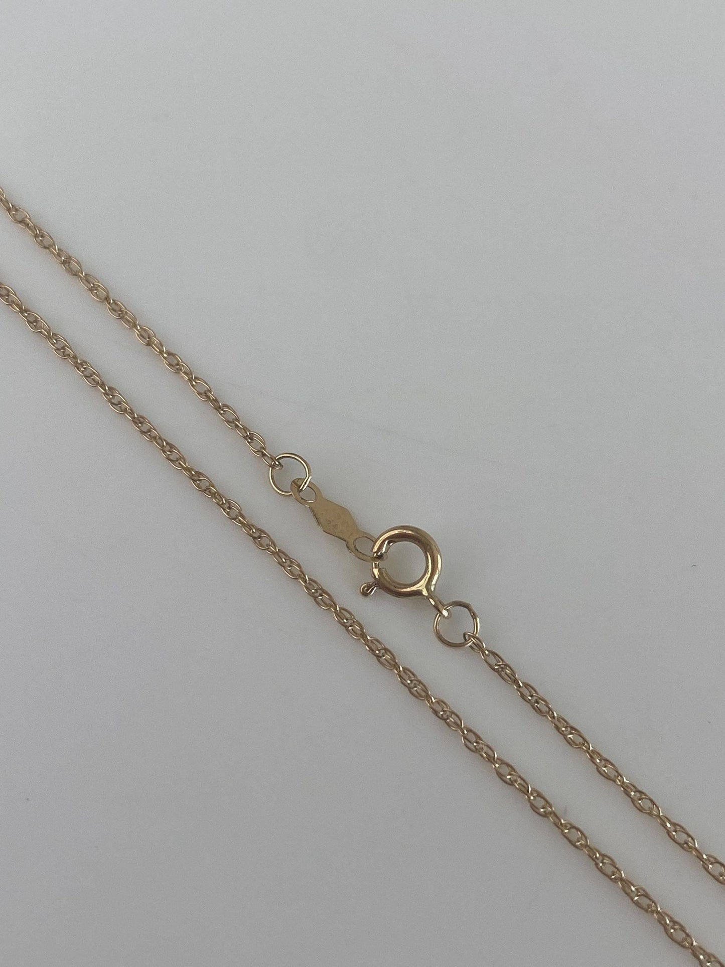 Vintage Solid 14k Yellow Gold Dainty Chain Necklace - 18 inches