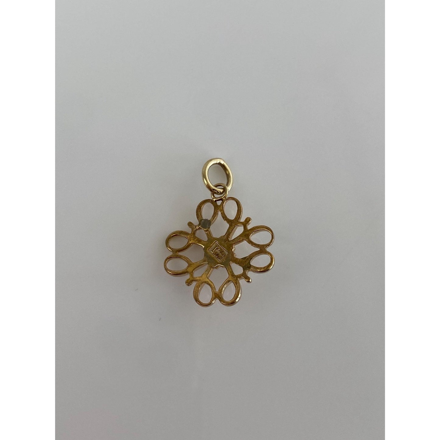 Vintage Solid 14k Yellow Gold Pink Spinel Charm