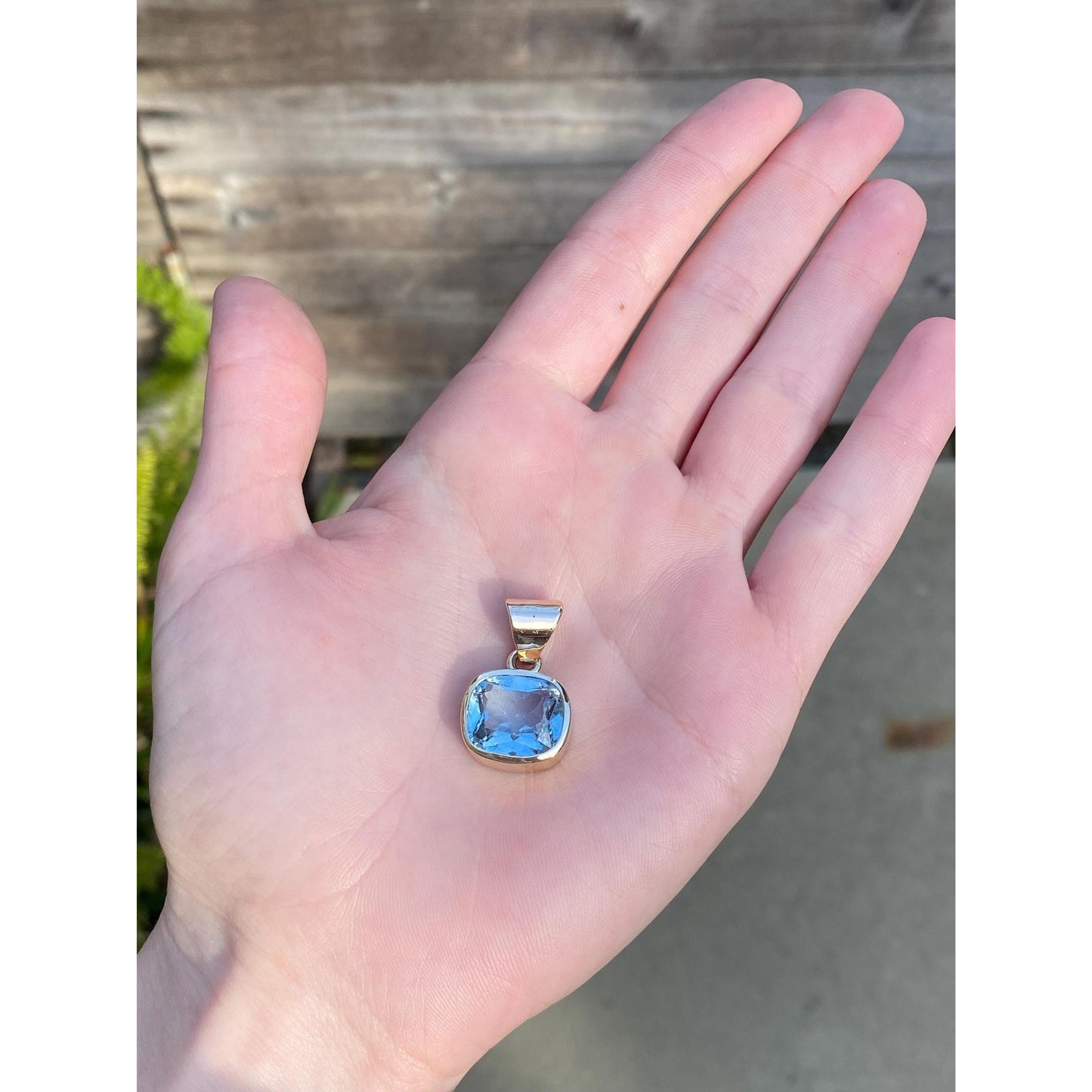 Solid 14k Yellow Gold Topaz Charm