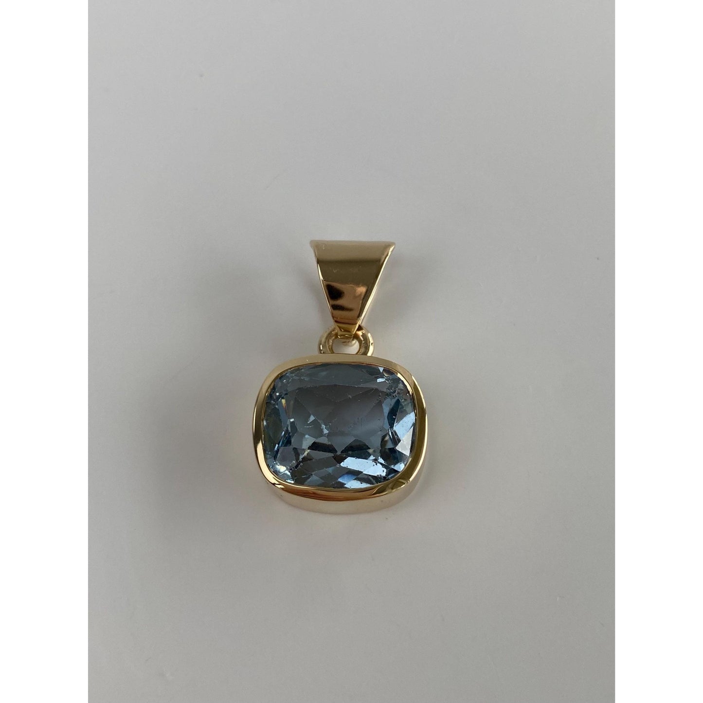 Solid 14k Yellow Gold Topaz Charm