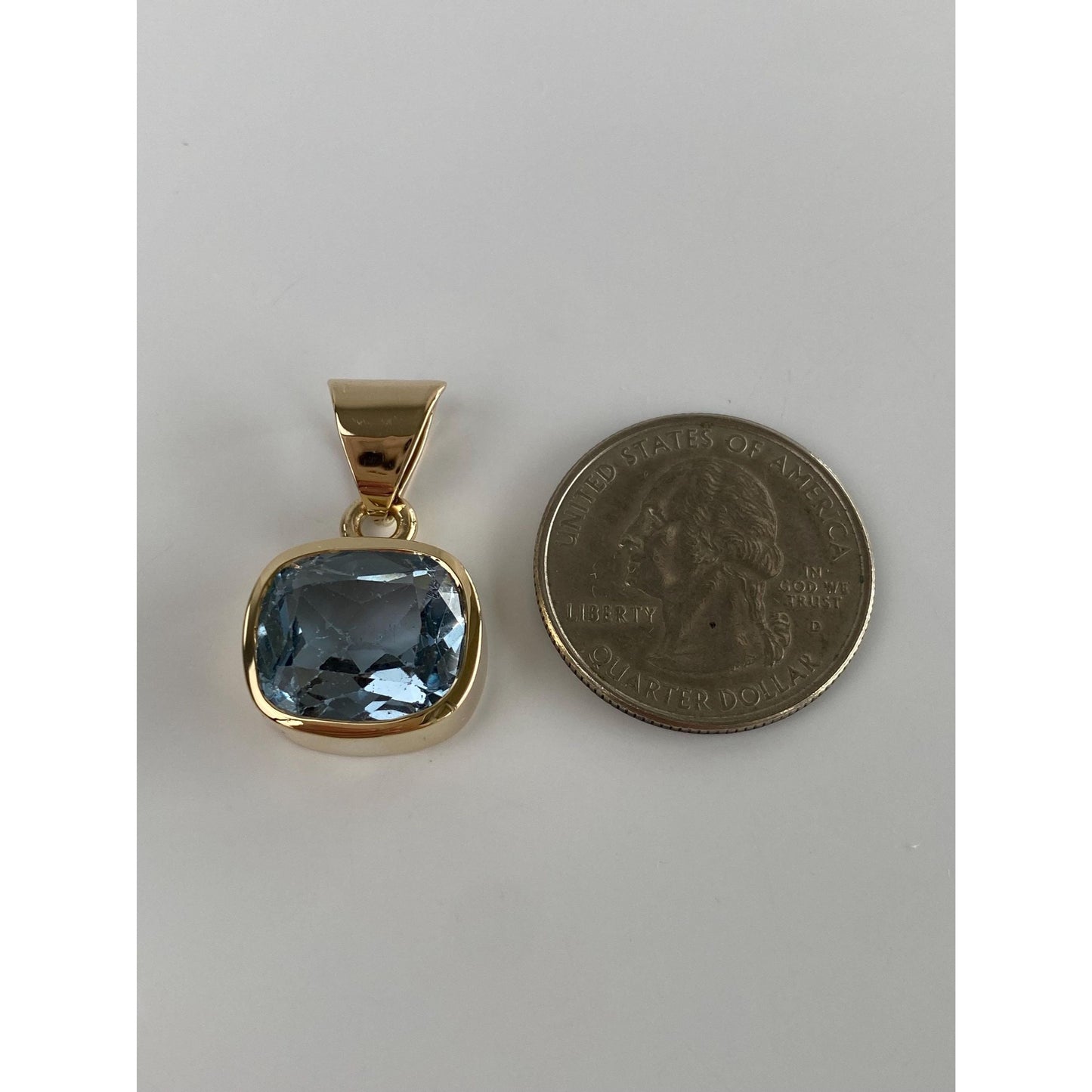 Solid 14k Yellow Gold Topaz Charm