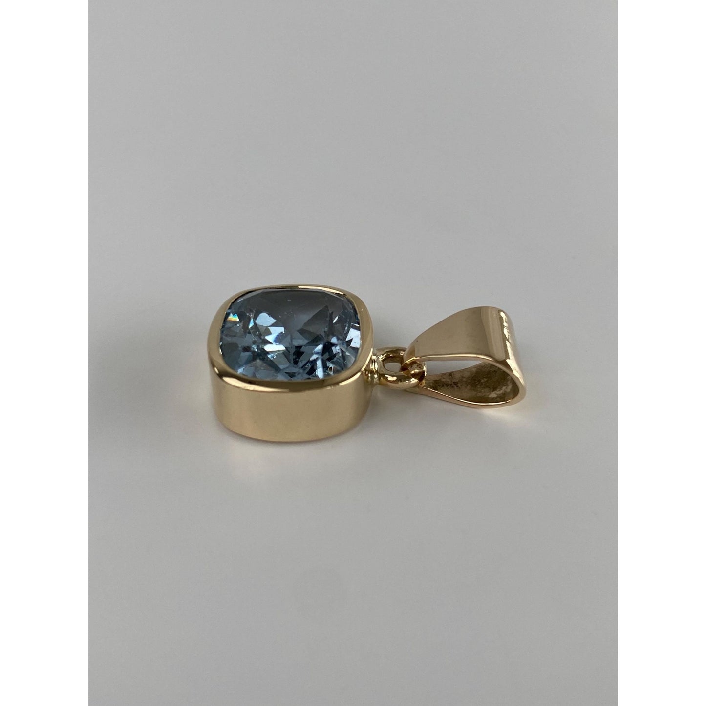 Solid 14k Yellow Gold Topaz Charm