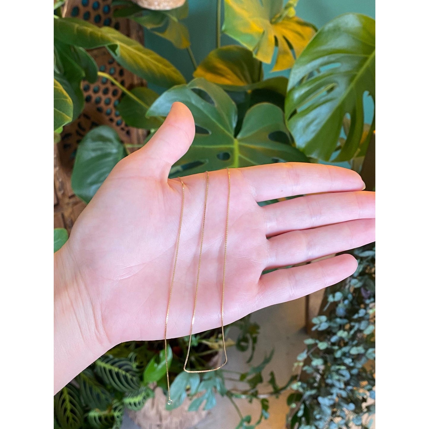 Vintage Solid 14k Yellow Gold Box Chain Necklace - 24.5 inches