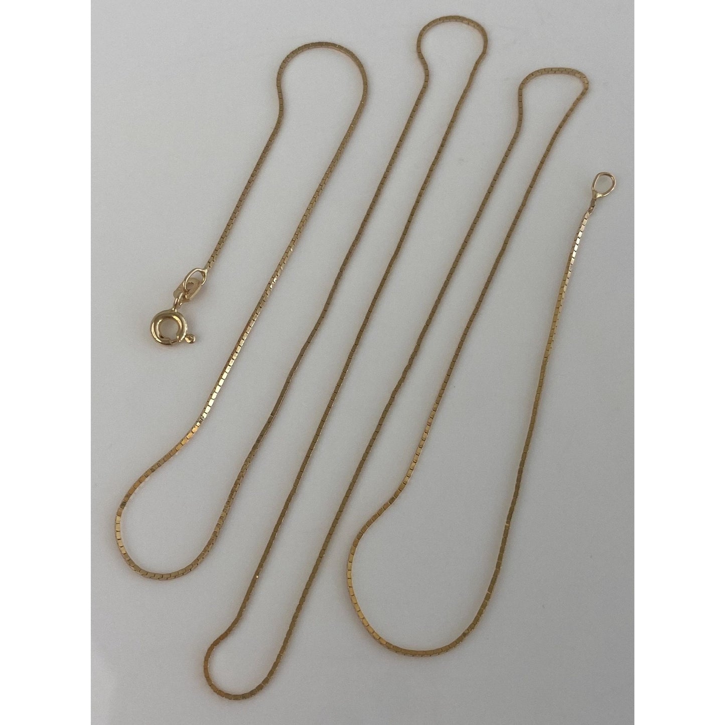 Vintage Solid 14k Yellow Gold Box Chain Necklace - 24.5 inches