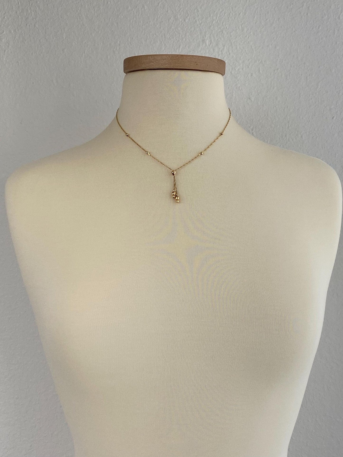Vintage Solid 10k Yellow Gold Disco Gold Ball Twist Chain Necklace - 17 inches