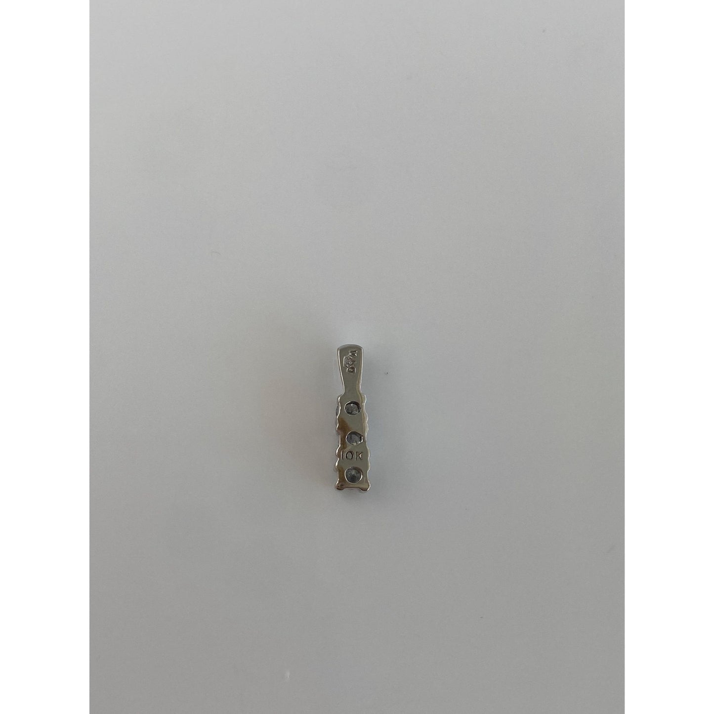 Vintage Solid 10k White Gold Diamond Row Charm