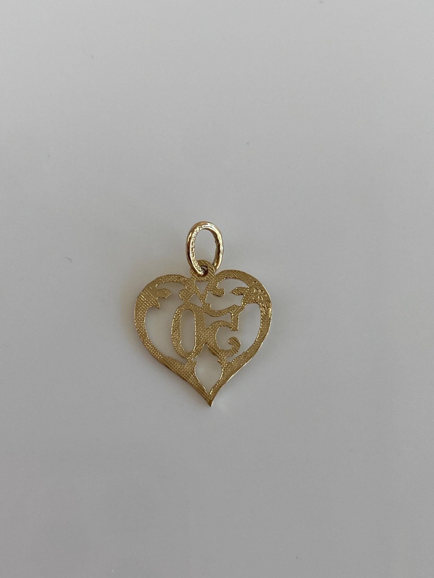 Vintage Solid 14k Yellow Gold '50' Heart Charm