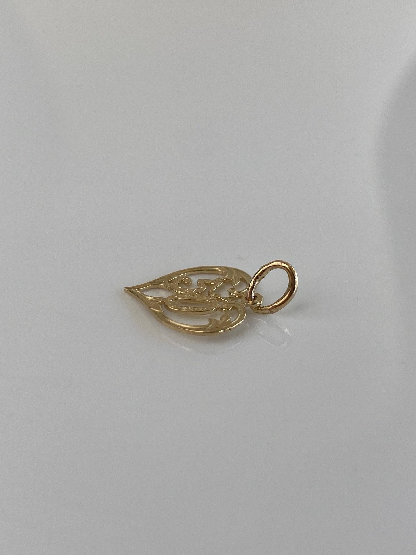 Vintage Solid 14k Yellow Gold '50' Heart Charm