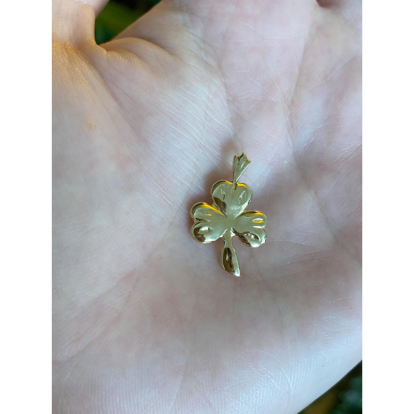 Vintage Solid 14k Yellow Gold Shamrock Charm