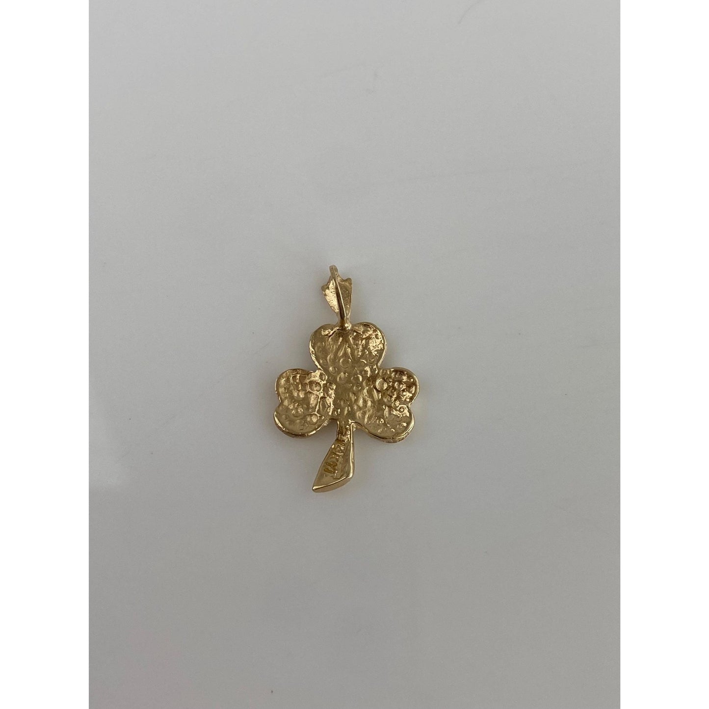 Vintage Solid 14k Yellow Gold Shamrock Charm