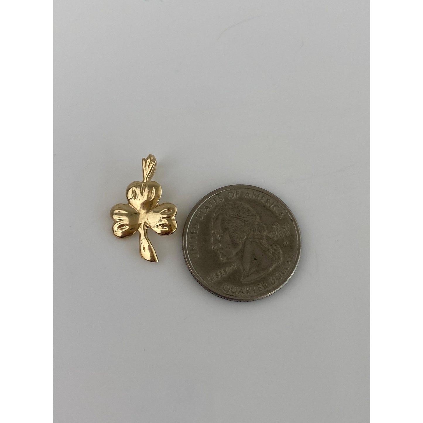 Vintage Solid 14k Yellow Gold Shamrock Charm