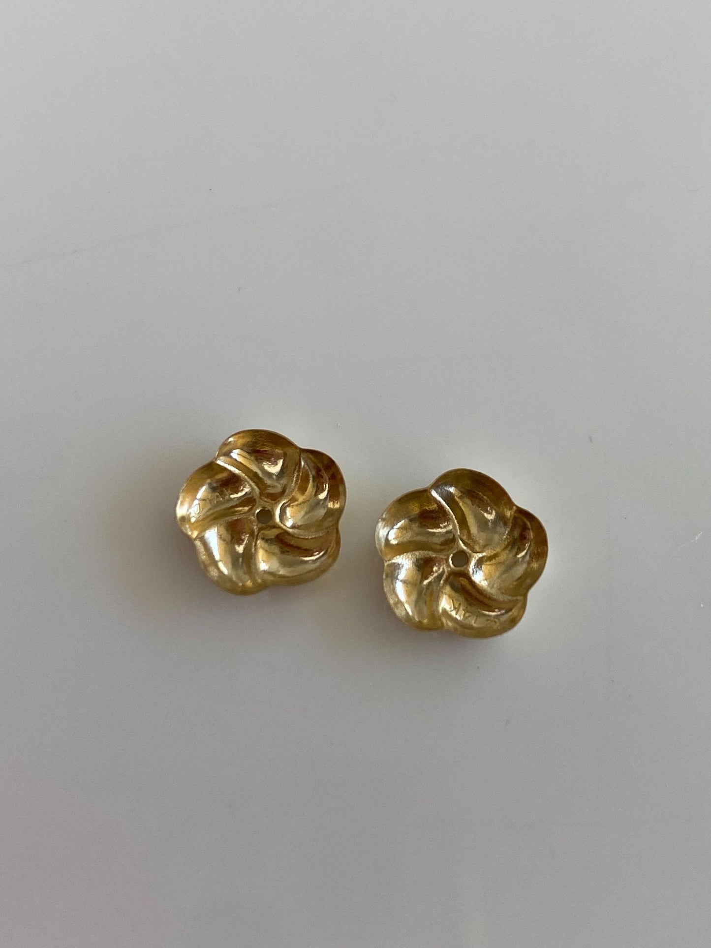 Vintage Solid 14k Yellow Gold Knot Style Earring Jackets