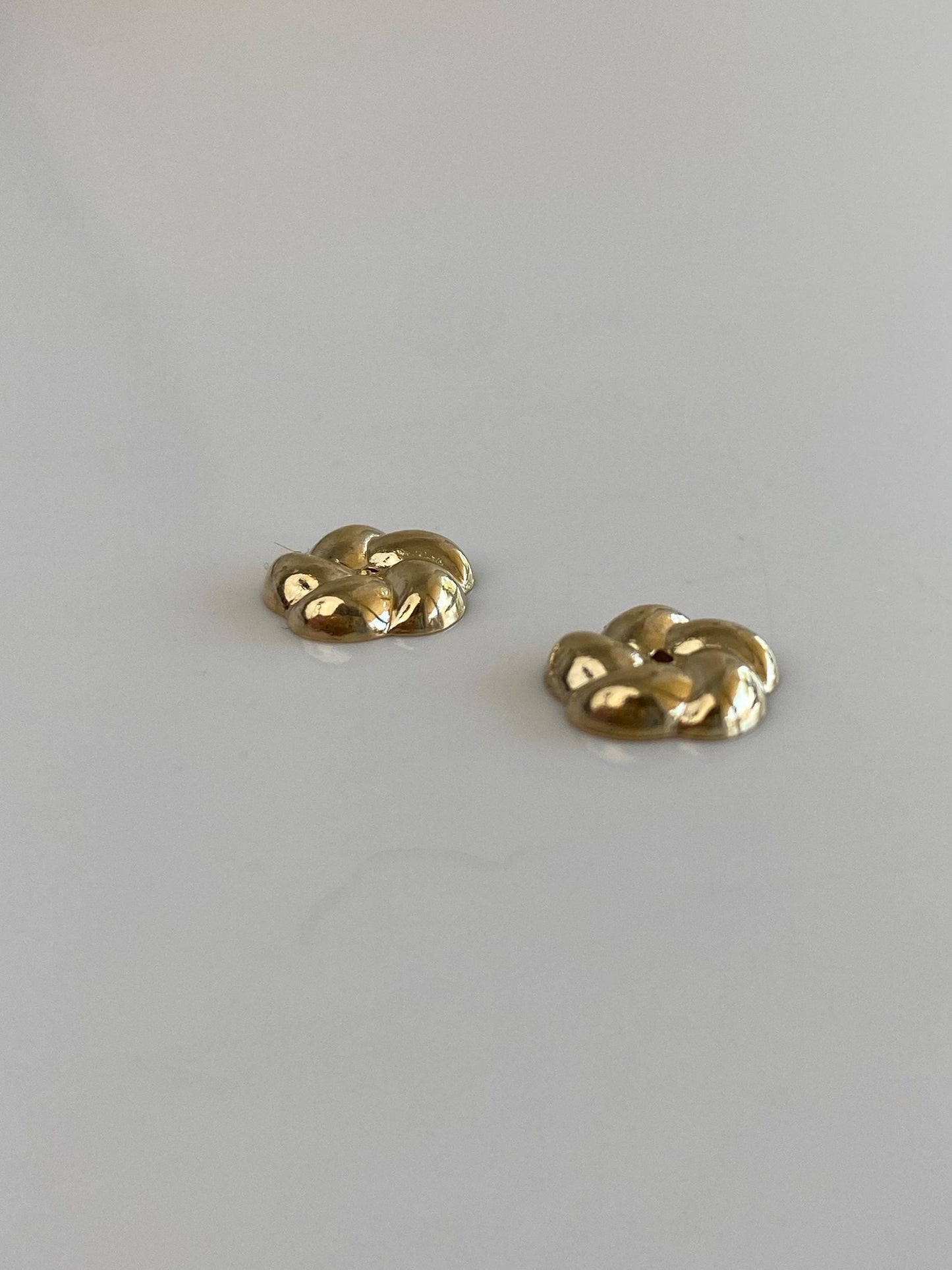 Vintage Solid 14k Yellow Gold Knot Style Earring Jackets