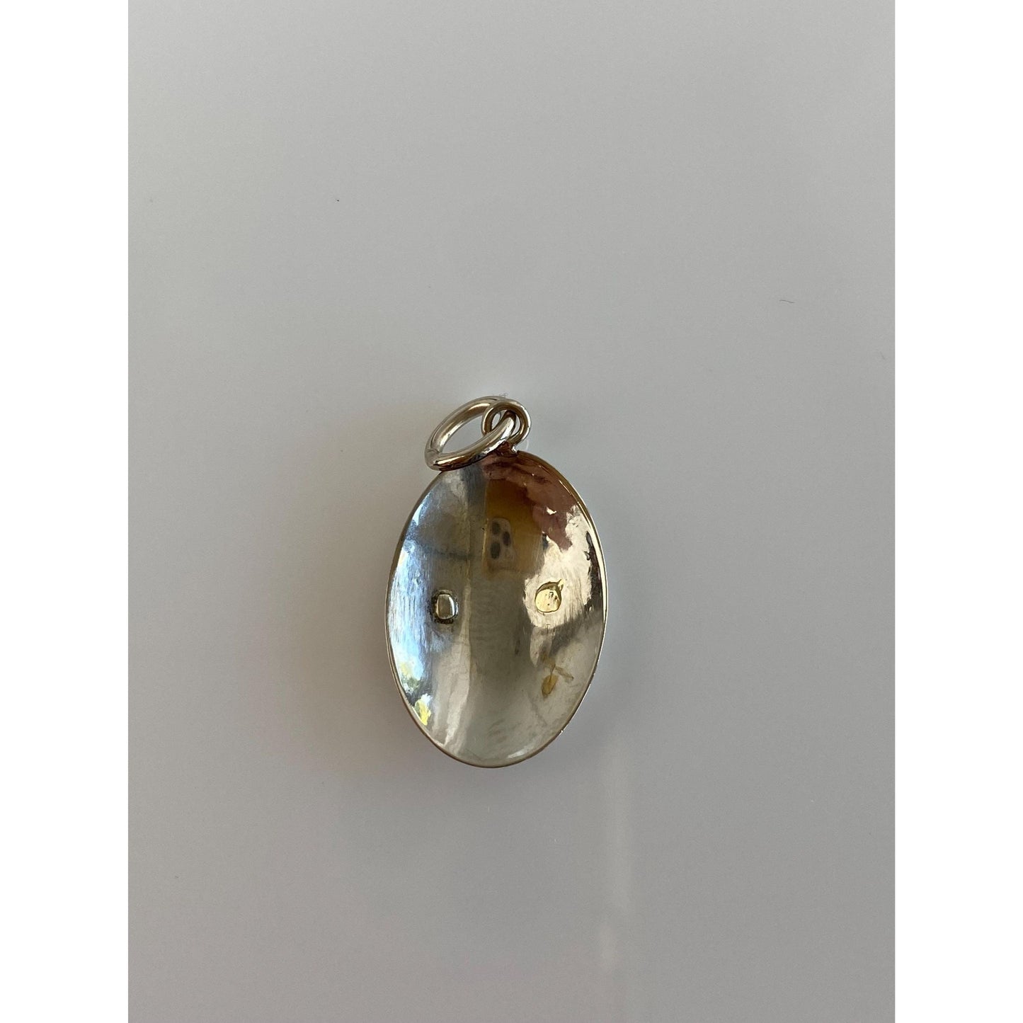 Vintage Solid 14k White Gold Pattern Cufflink Conversion Charm