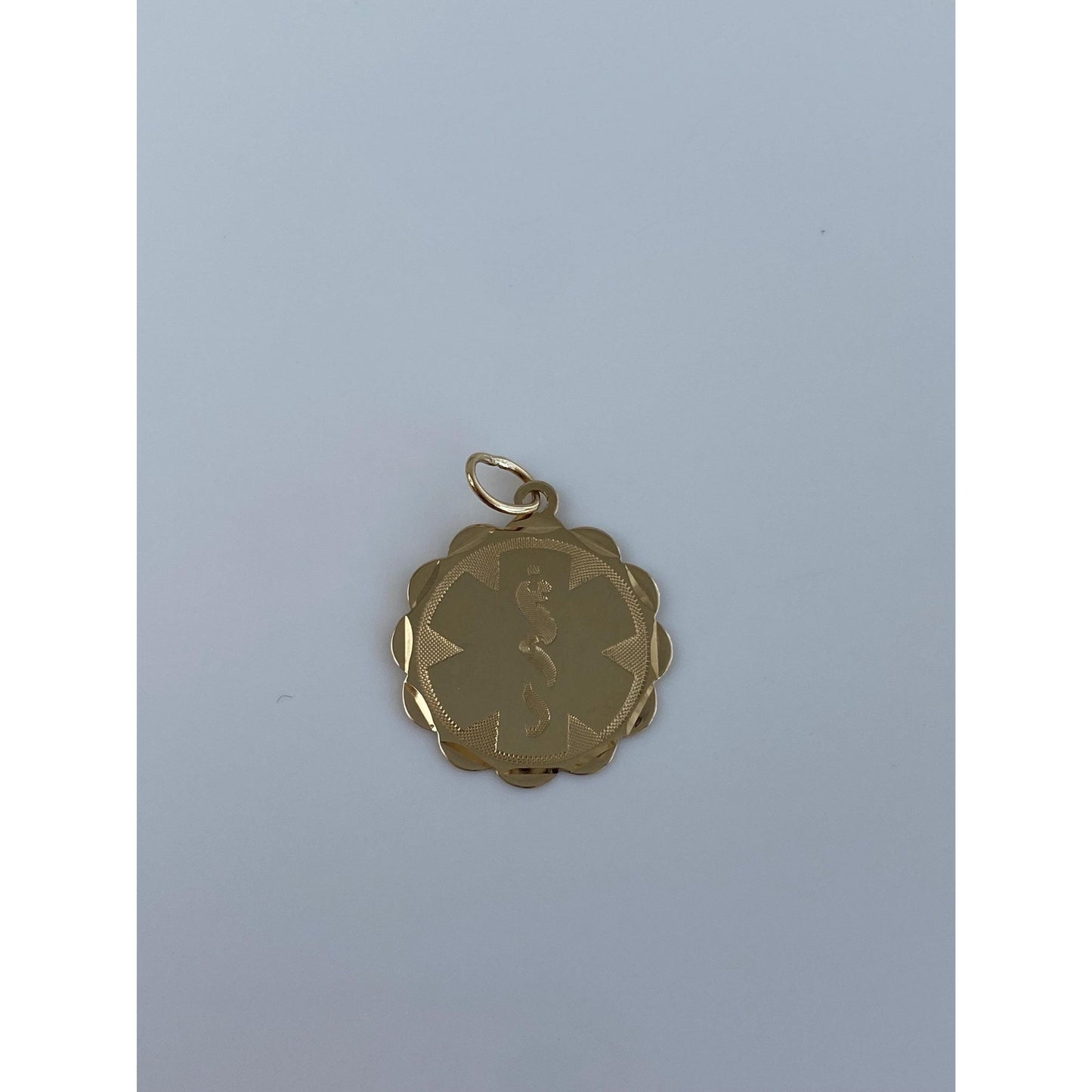 Vintage Solid 14k Yellow Gold Medical Rod of Asclepius Charm