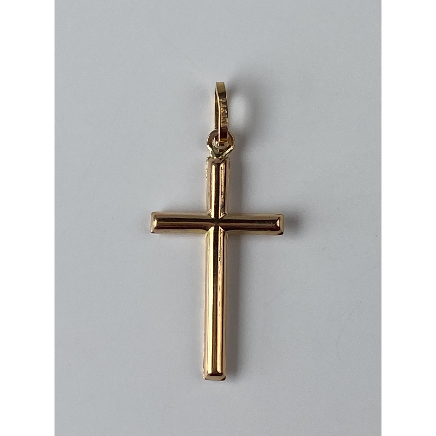 Vintage 14k Rosey Gold Cross Charm