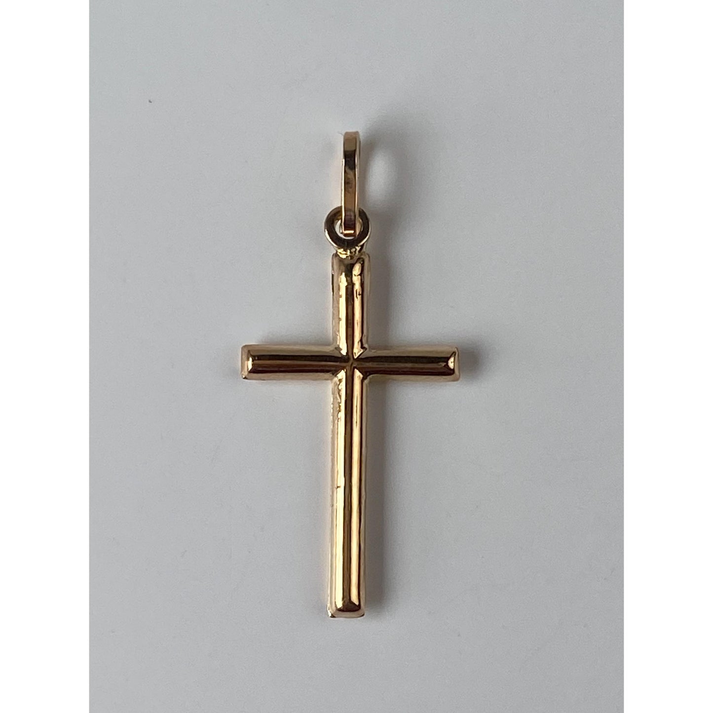 Vintage 14k Rosey Gold Cross Charm