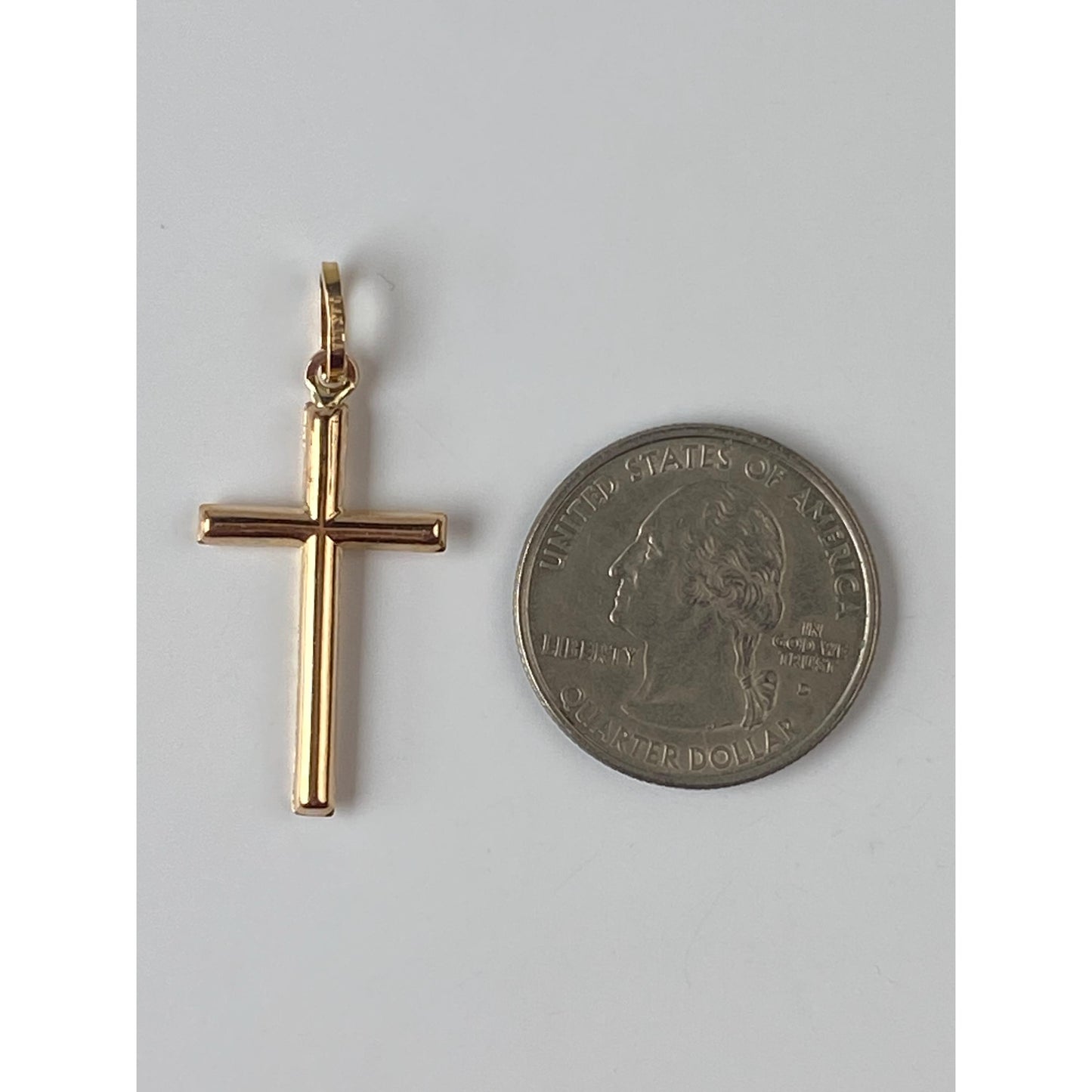 Vintage 14k Rosey Gold Cross Charm