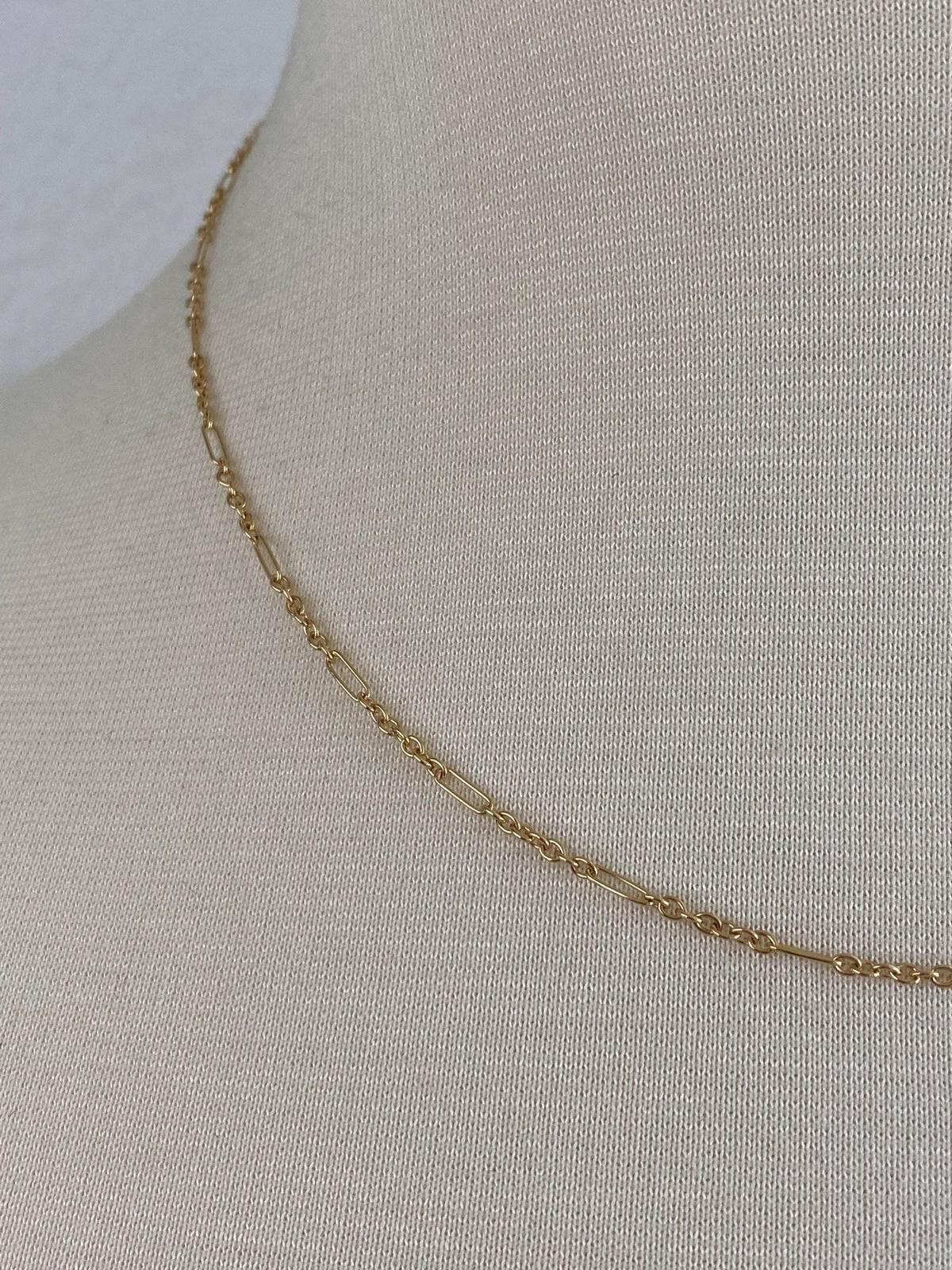 Vintage Solid 18k Yellow Gold Albert Cable Trombone Link Chain Necklace - 17.5 inches