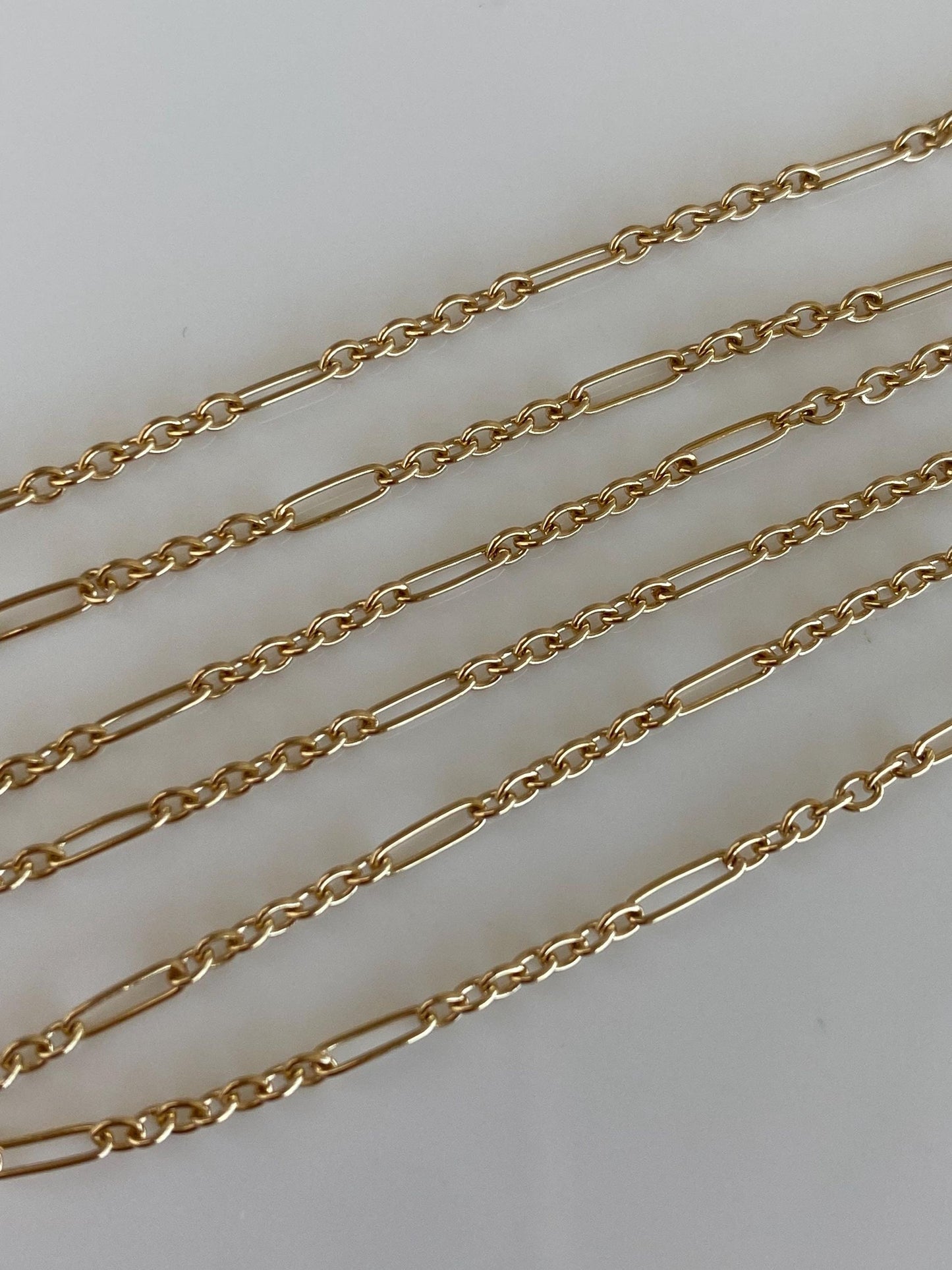 Vintage Solid 18k Yellow Gold Albert Cable Trombone Link Chain Necklace - 17.5 inches