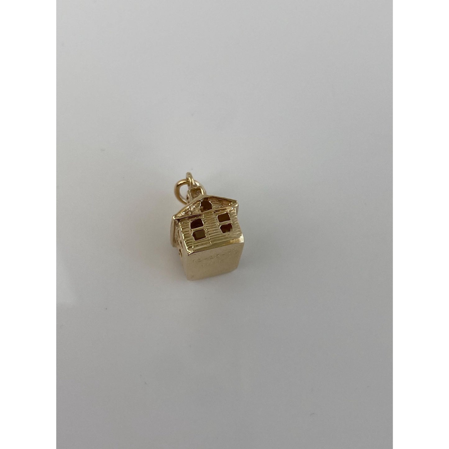 Vintage Solid 14k Yellow Gold School House Church Charm
