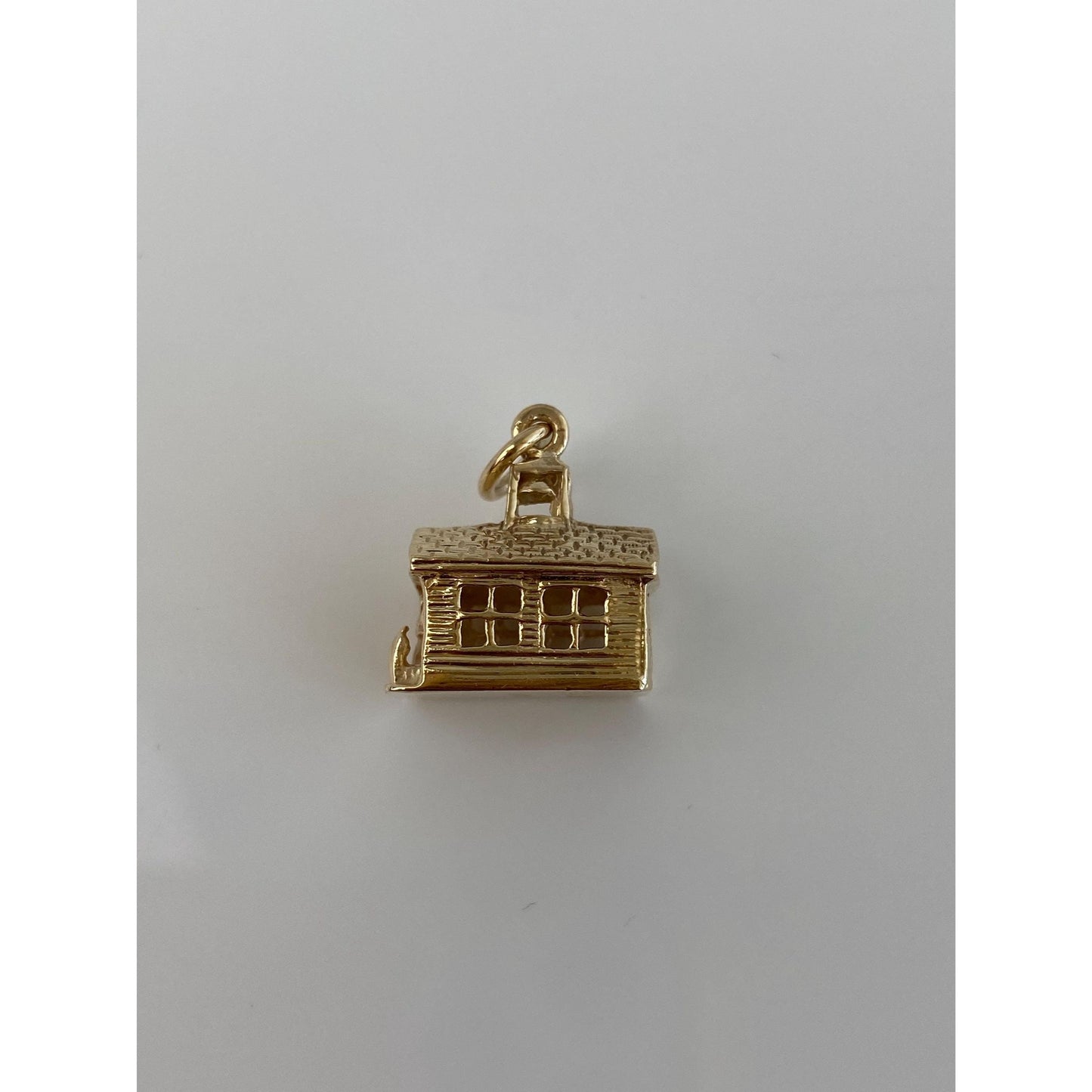 Vintage Solid 14k Yellow Gold School House Church Charm