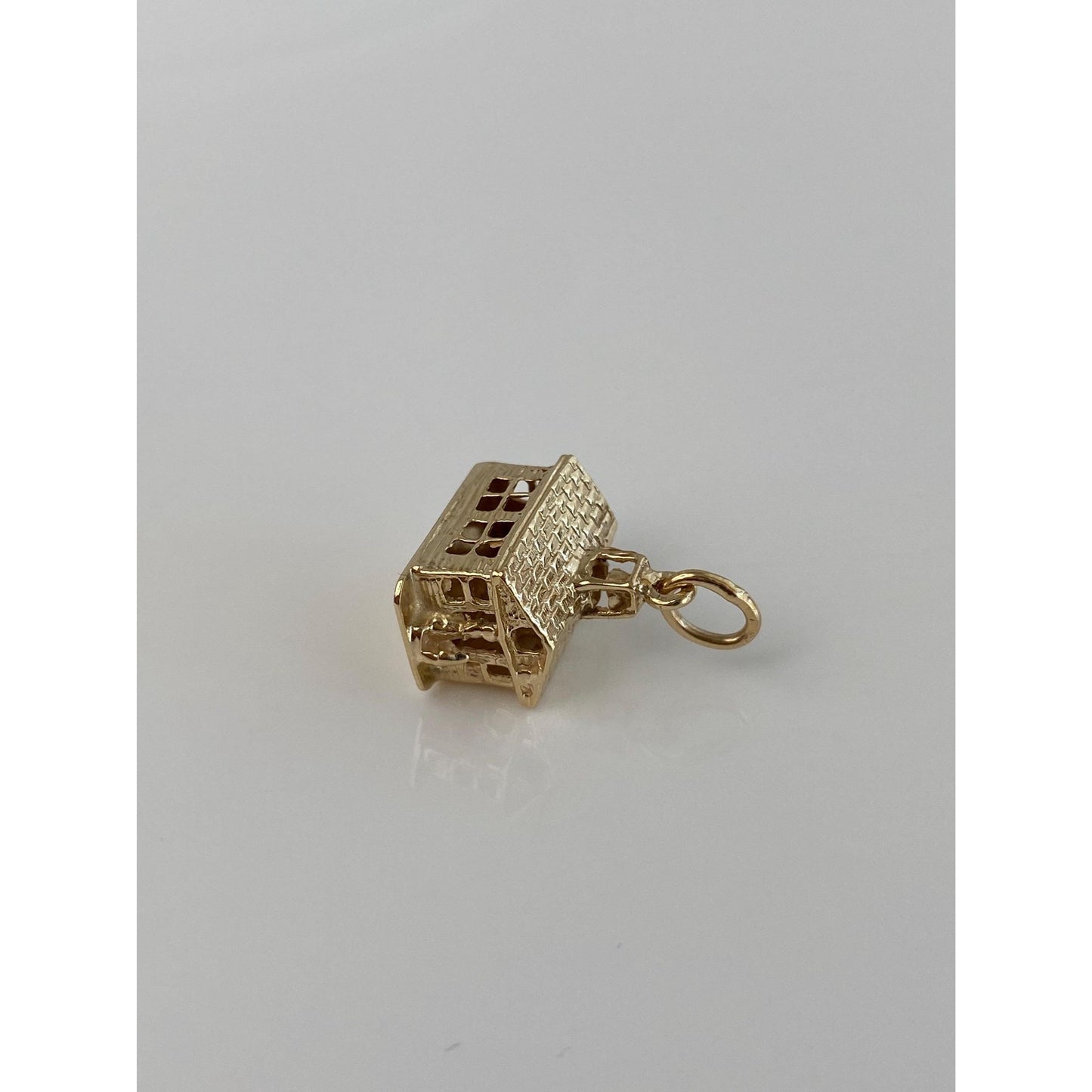 Vintage Solid 14k Yellow Gold School House Church Charm