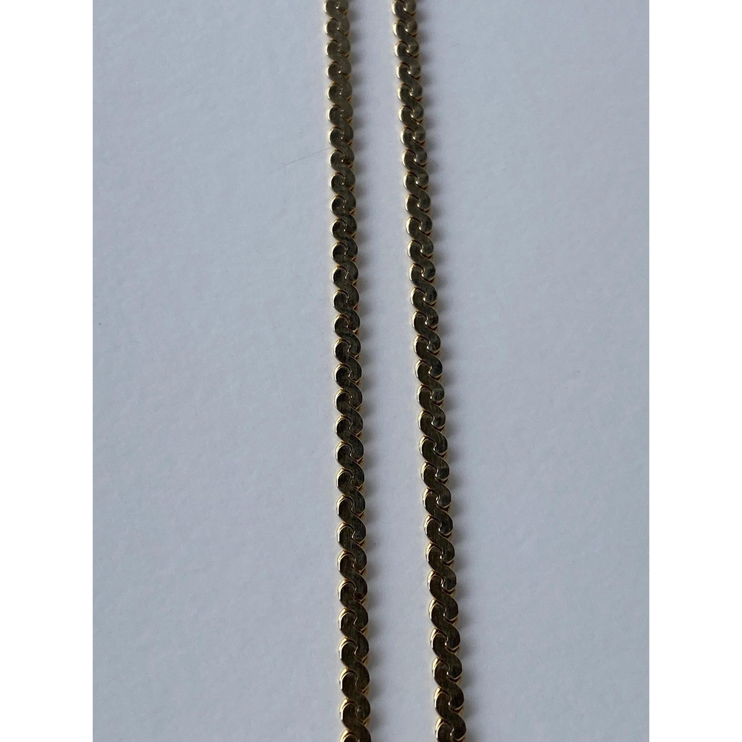 Vintage Solid 14k Yellow Gold Chunky Serpentine Chain Necklace - 18.75 inches