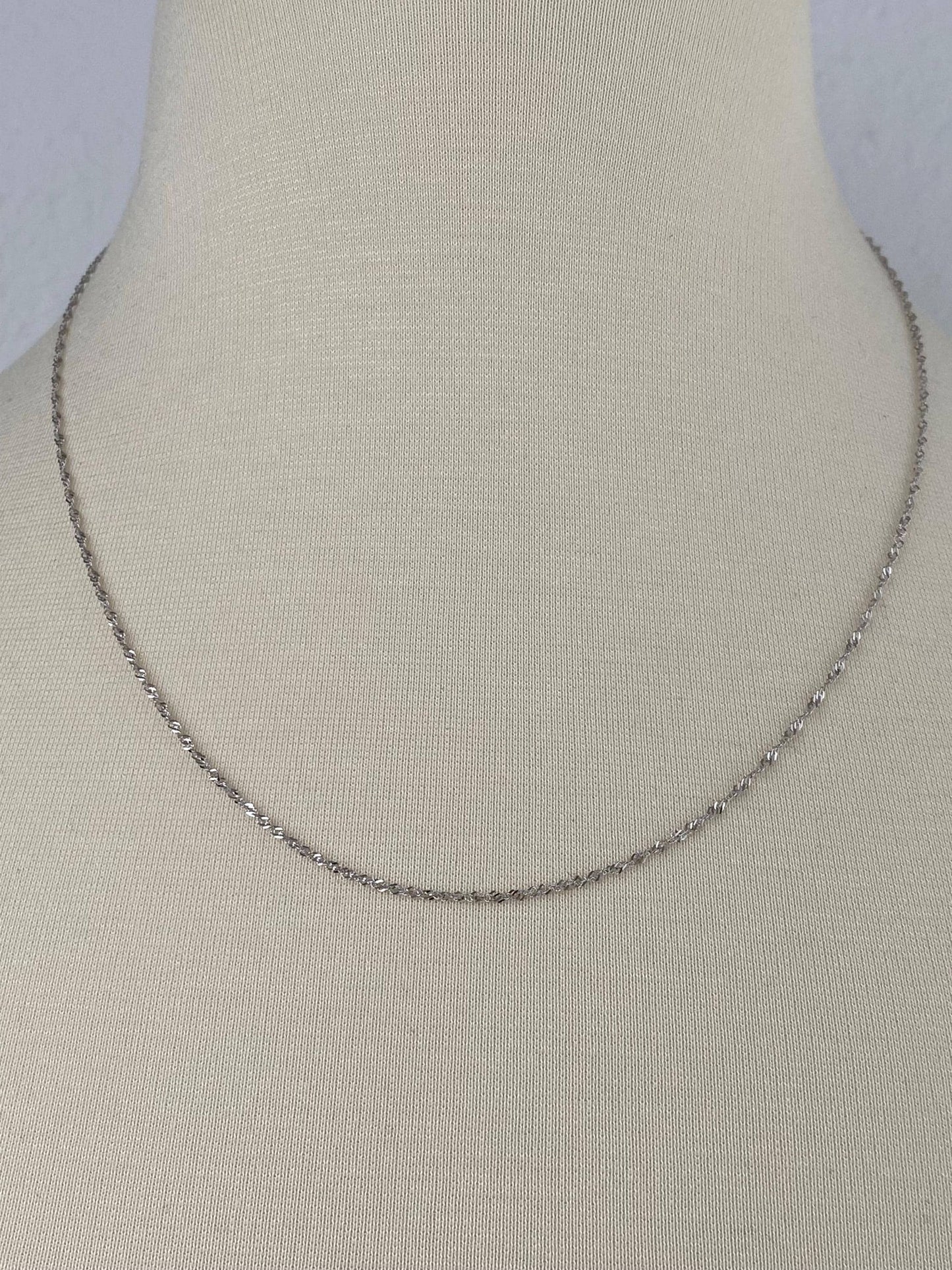 Vintage Solid 14k White Gold Twist Chain Necklace - 19.75 inches