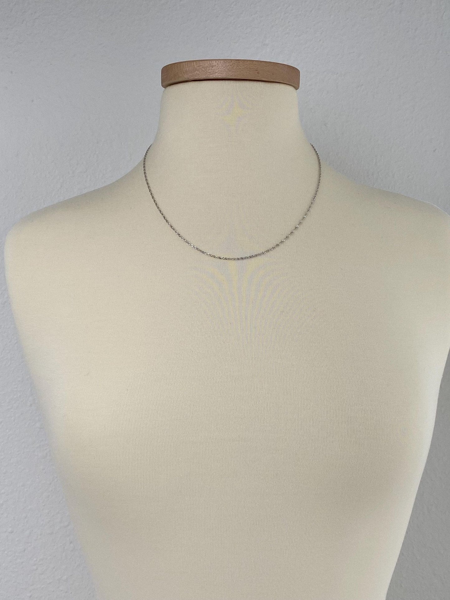 Vintage Solid 14k White Gold Twist Chain Necklace - 19.75 inches