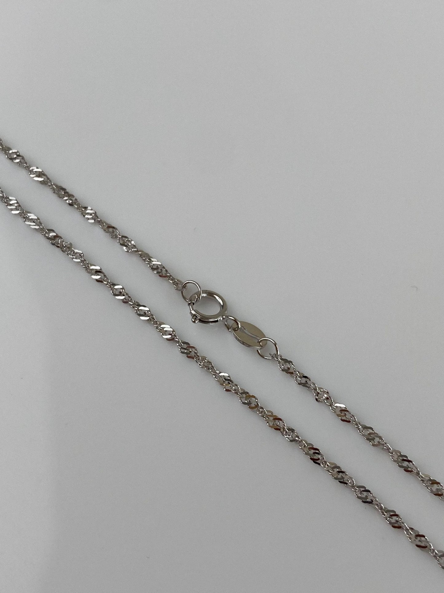 Vintage Solid 14k White Gold Twist Chain Necklace - 19.75 inches