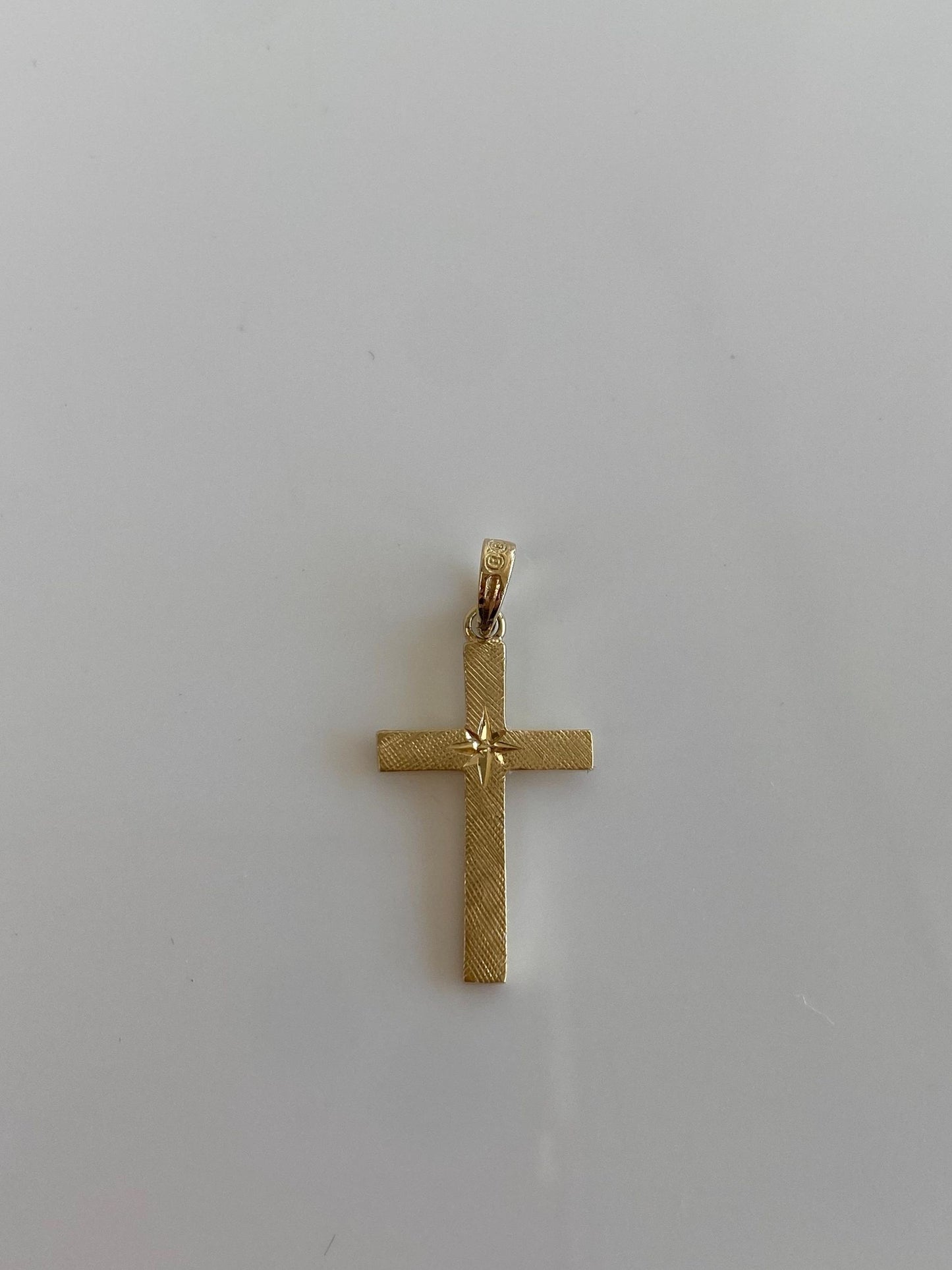Vintage Solid 14k Yellow Gold Cross Charm