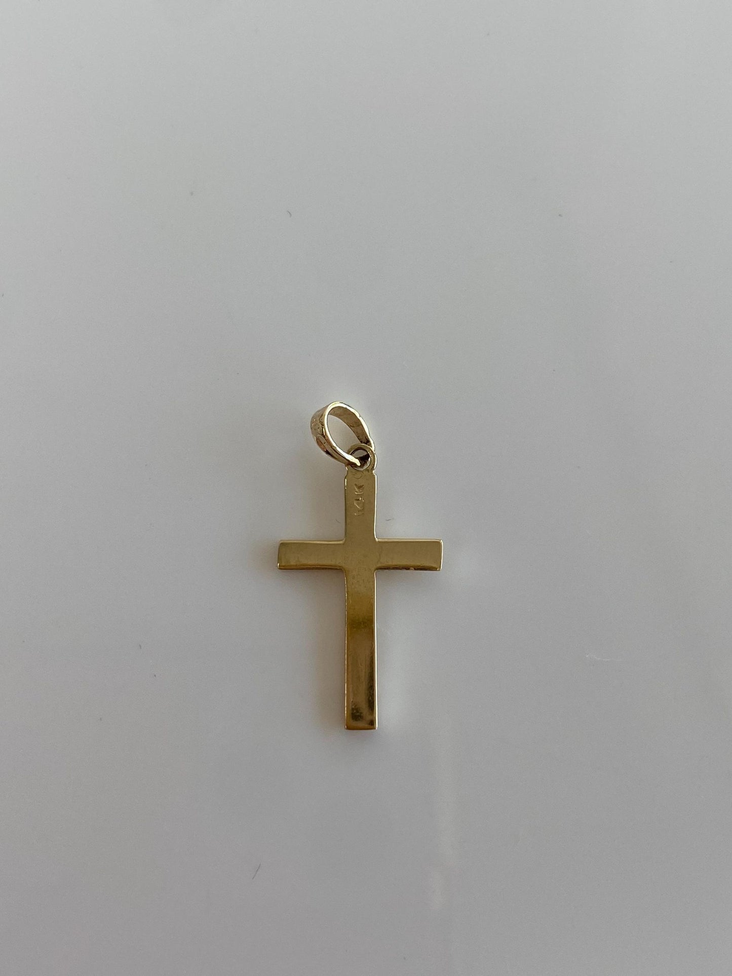 Vintage Solid 14k Yellow Gold Cross Charm