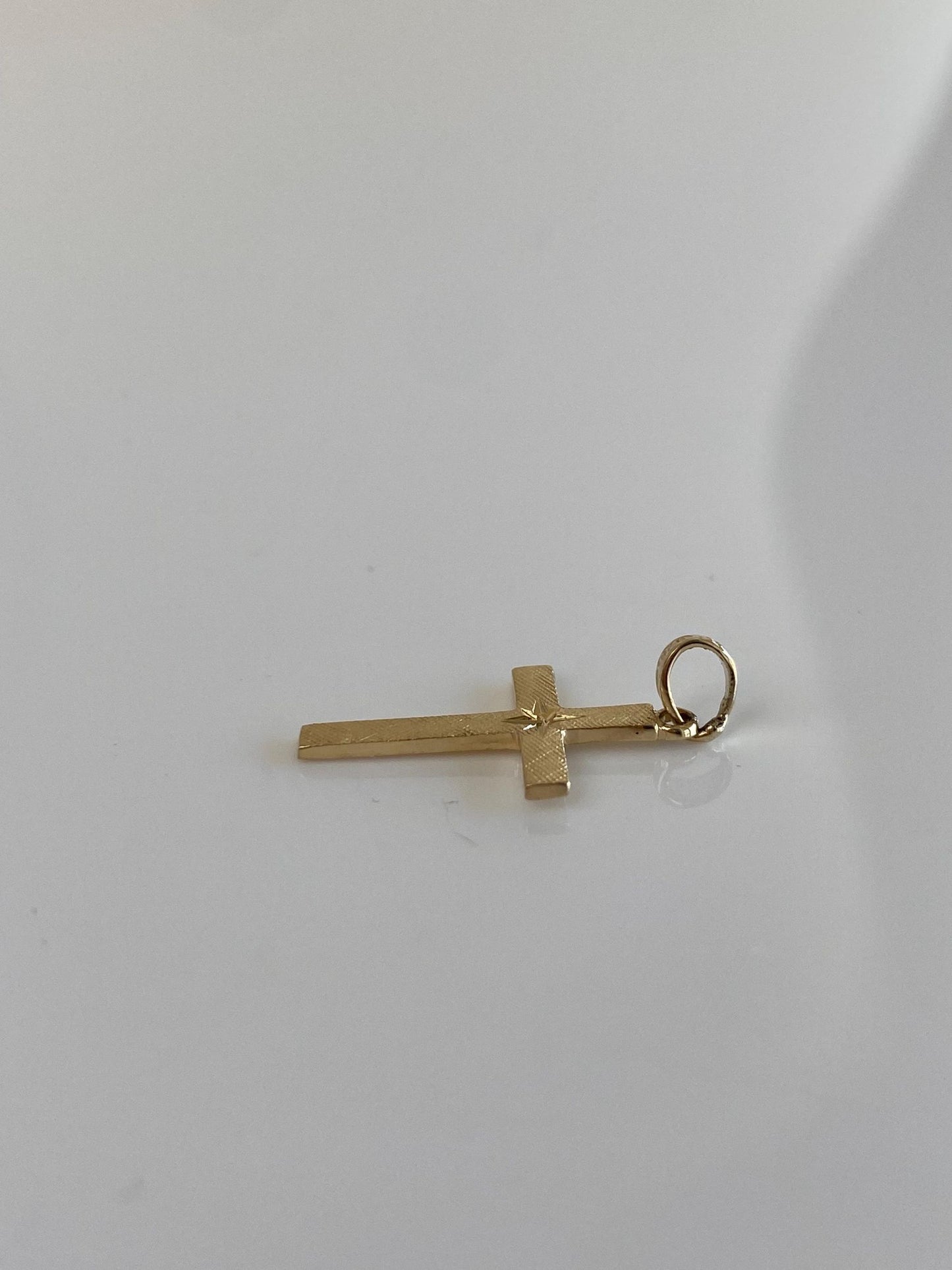 Vintage Solid 14k Yellow Gold Cross Charm