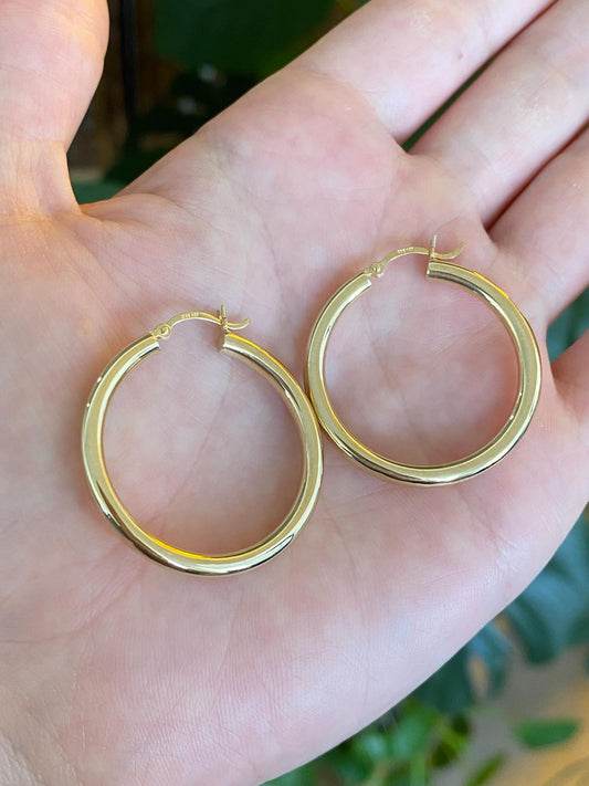 Vintage 14k Yellow Gold Hoop Earrings