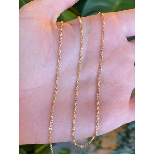 Vintage Solid 14k Yellow Gold Chain Necklace - 15 inches