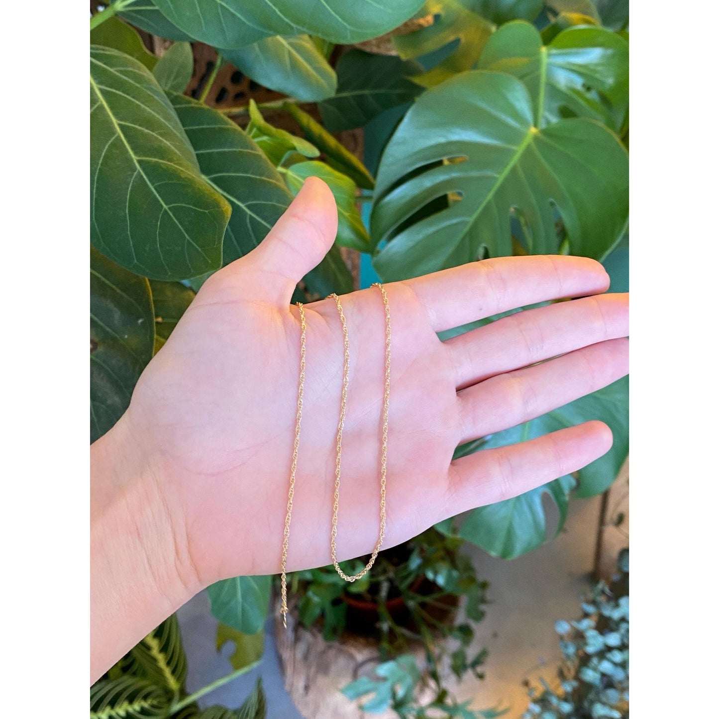 Vintage Solid 14k Yellow Gold Chain Necklace - 15 inches