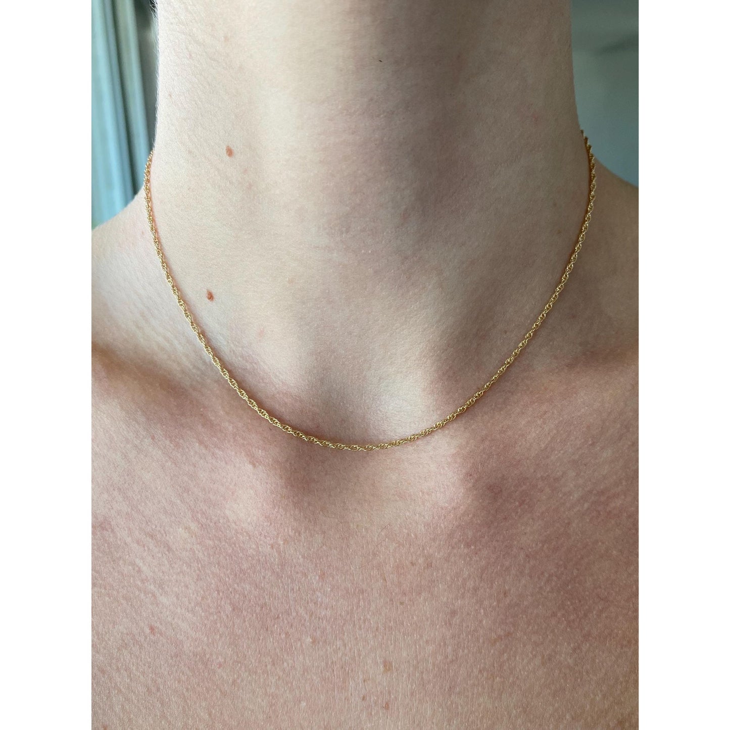 Vintage Solid 14k Yellow Gold Chain Necklace - 15 inches