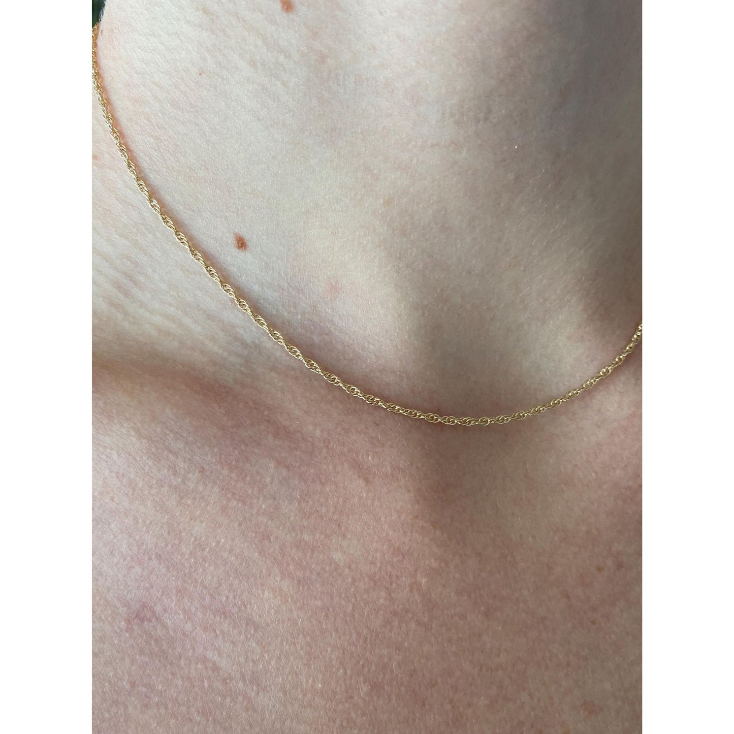 Vintage Solid 14k Yellow Gold Chain Necklace - 15 inches