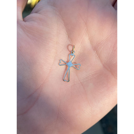 Vintage Solid 14k Yellow Gold Cross Charm